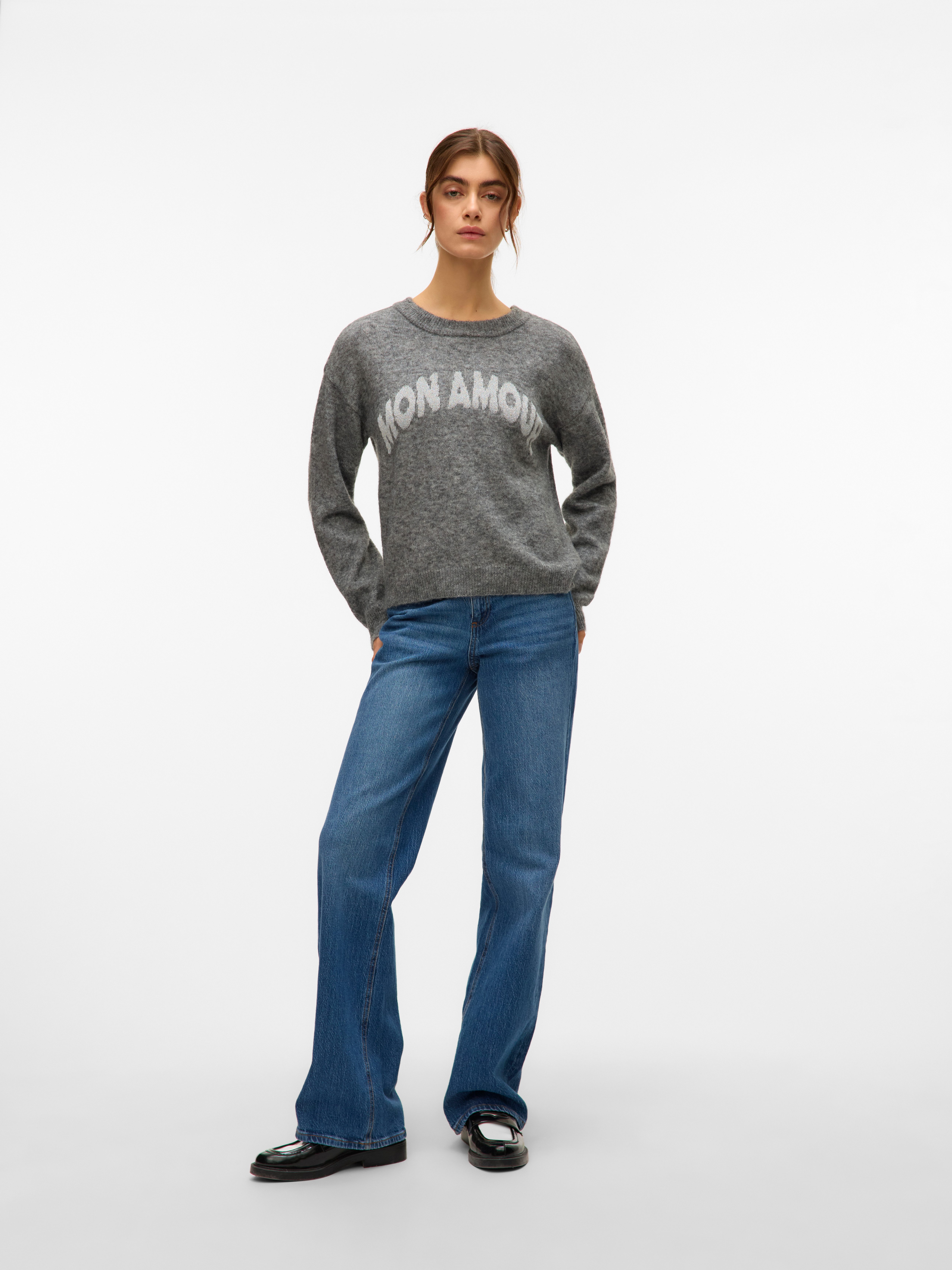 Vero Moda Gebreide trui VMAMOREMIO LS O-NECK PULLOVER BOO