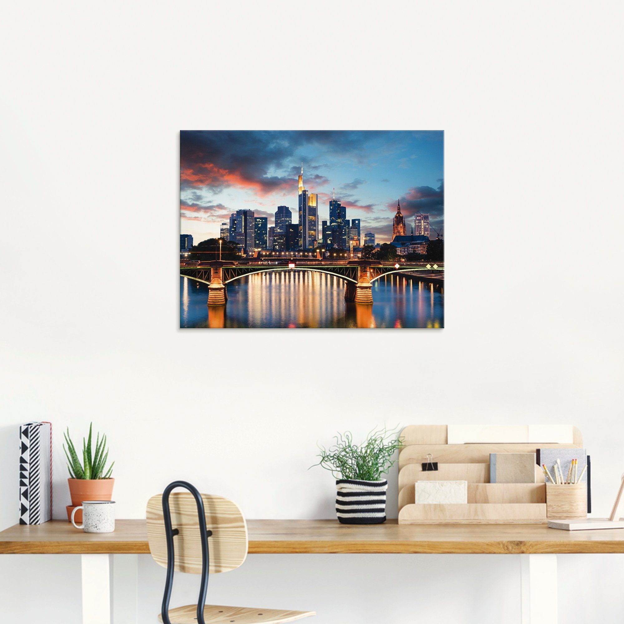 Artland Print op glas Frankfurt am Main Skyline II