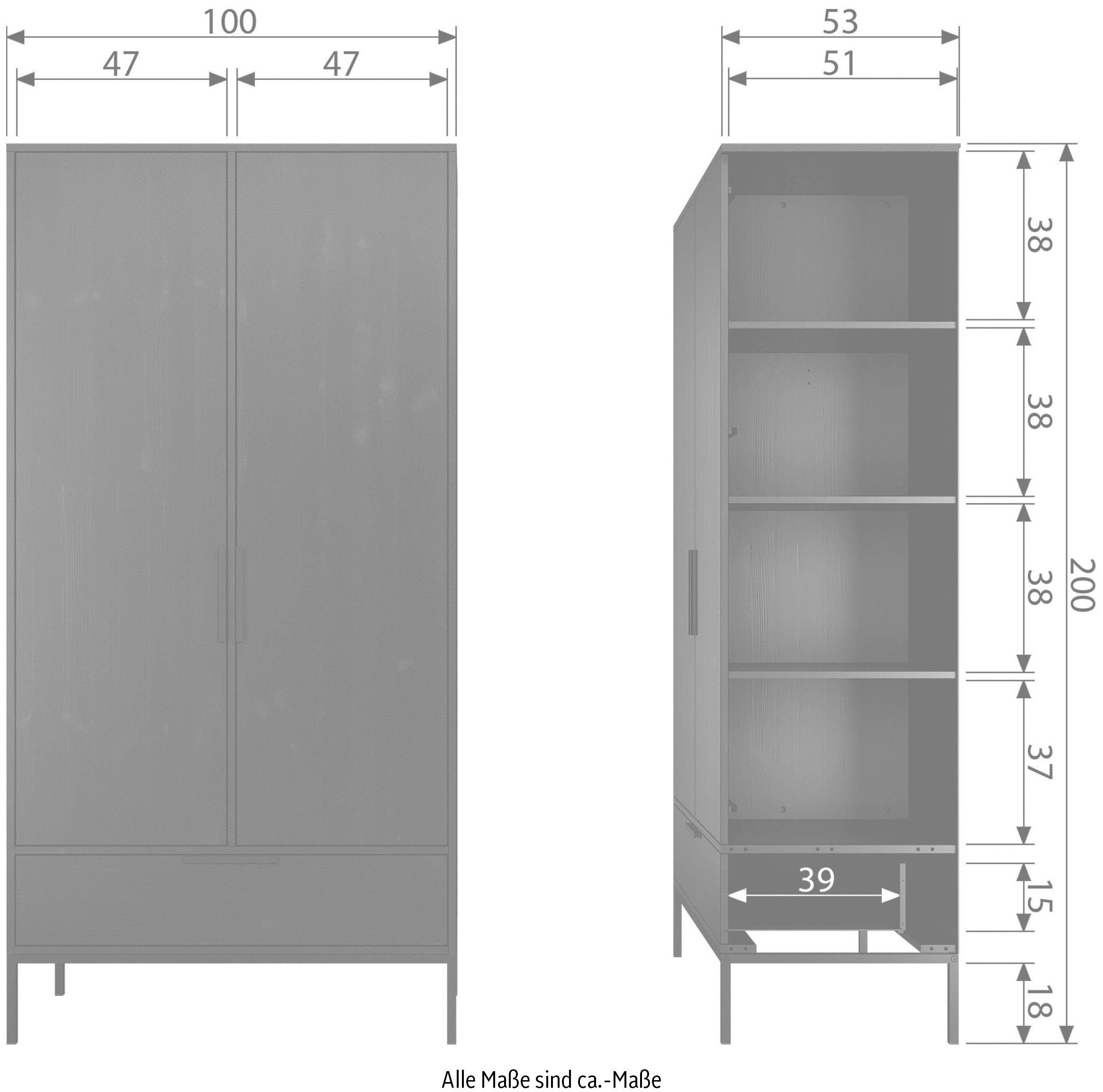 WOOOD Kledingkast Adam Multifunctionele kast met lade