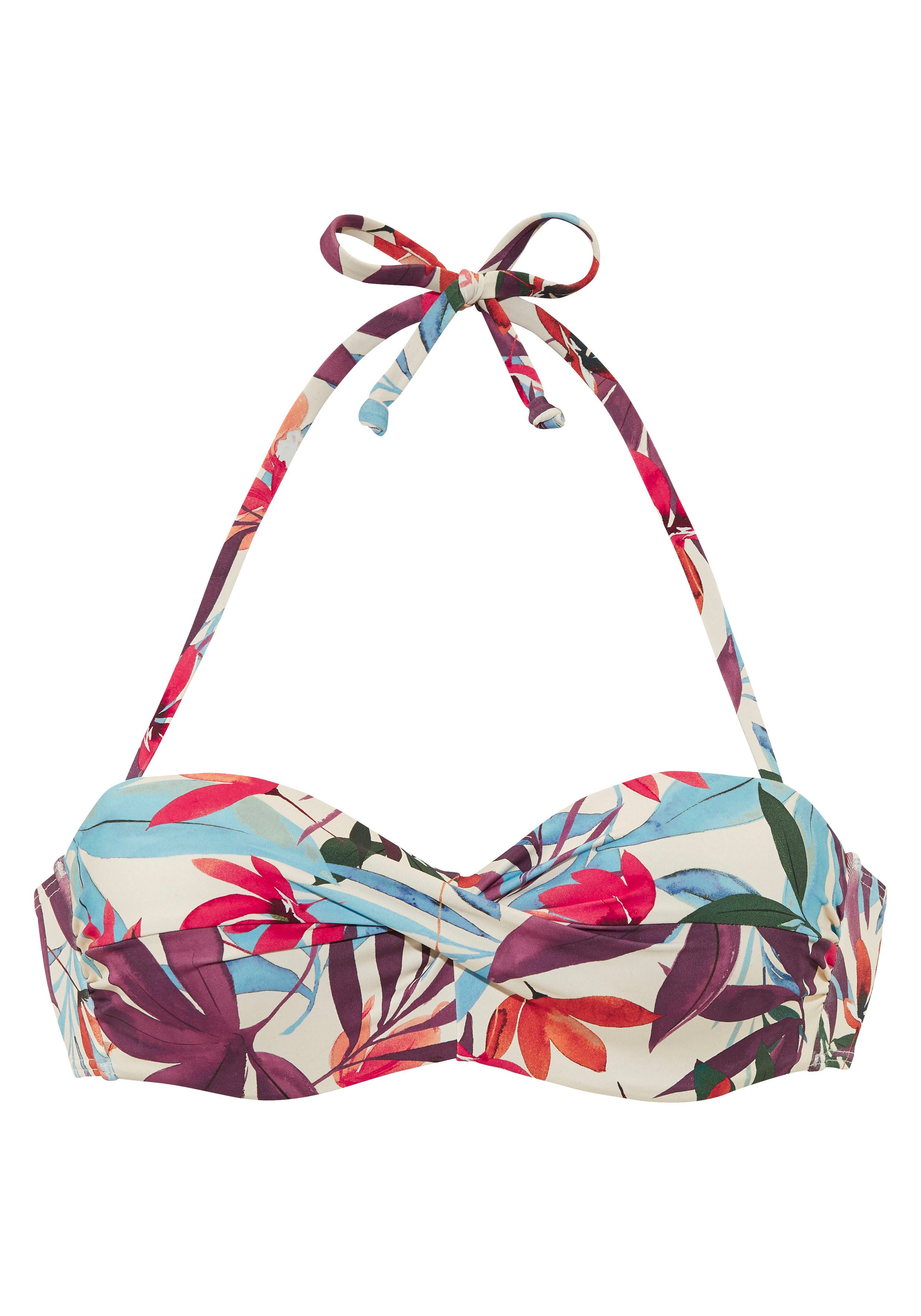 Lascana Beugelbandeau bikinitop Imani met zomerse bladerenprint