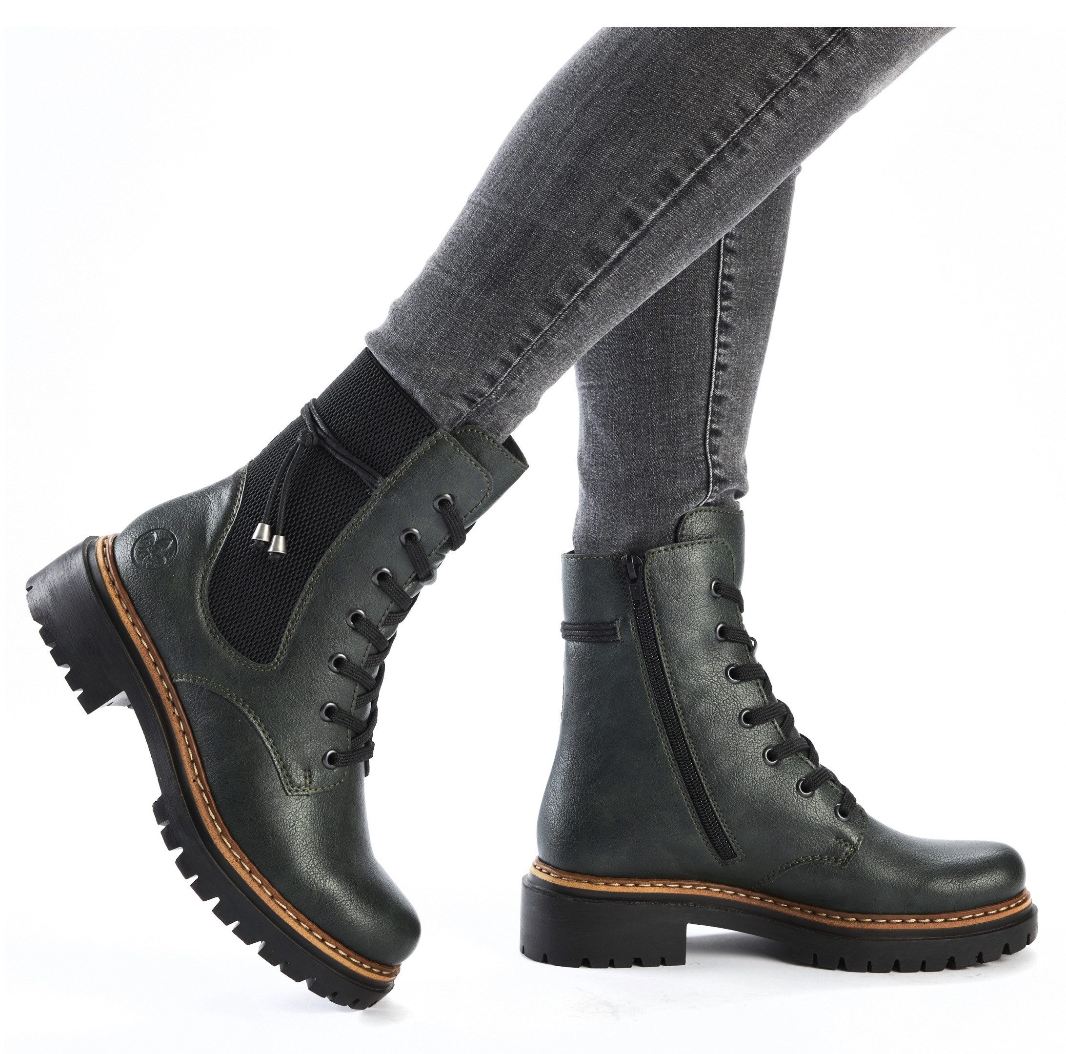Rieker Winterlaarsjes veterschoenen, enkellaars, hakken, chelseaboots met binnenrits
