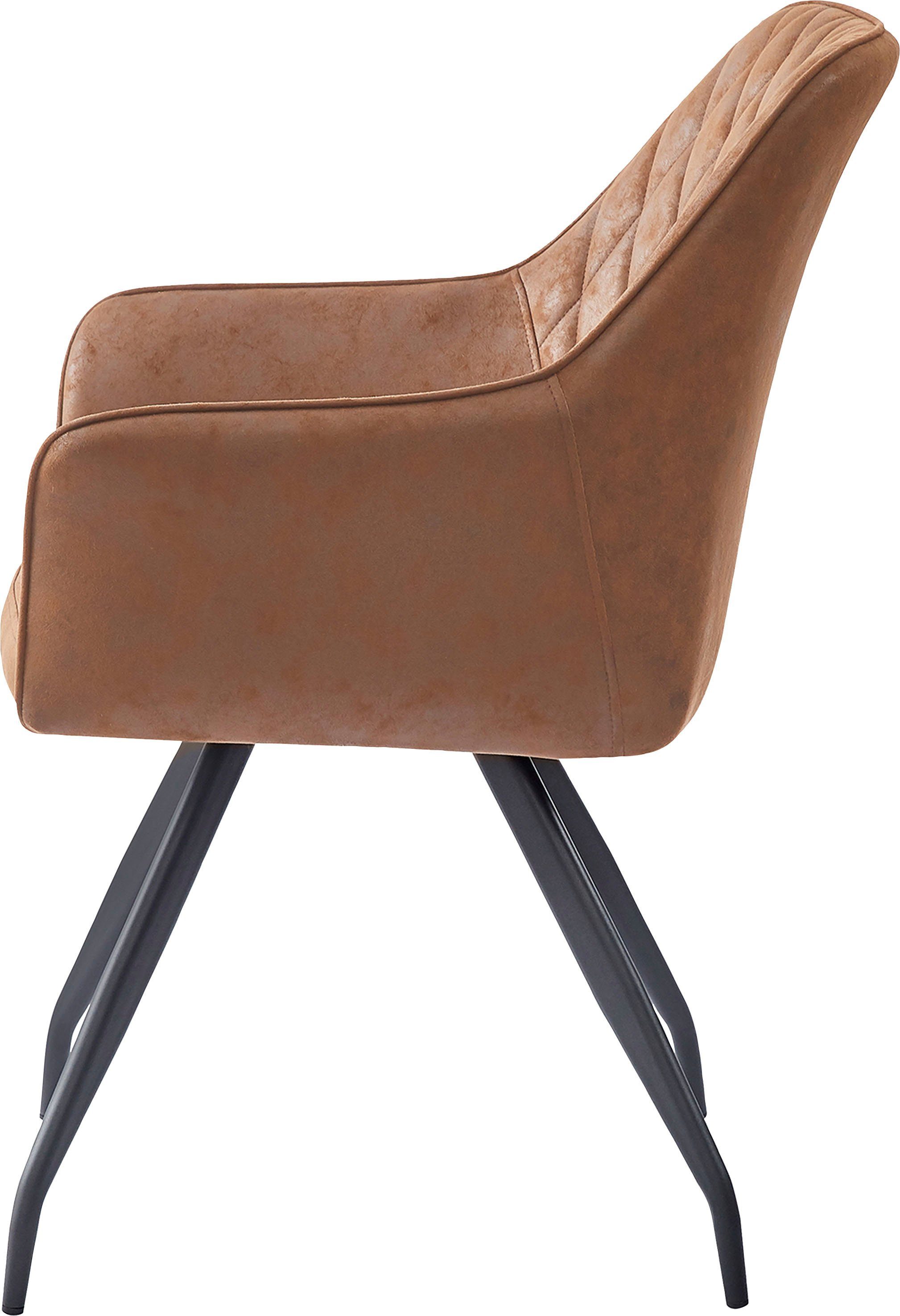 Kayoom Stoel Amber 225, elegante stoel met stiksel Elegante stoel met stiksels, moderne ijzeren poten (1 stuk)