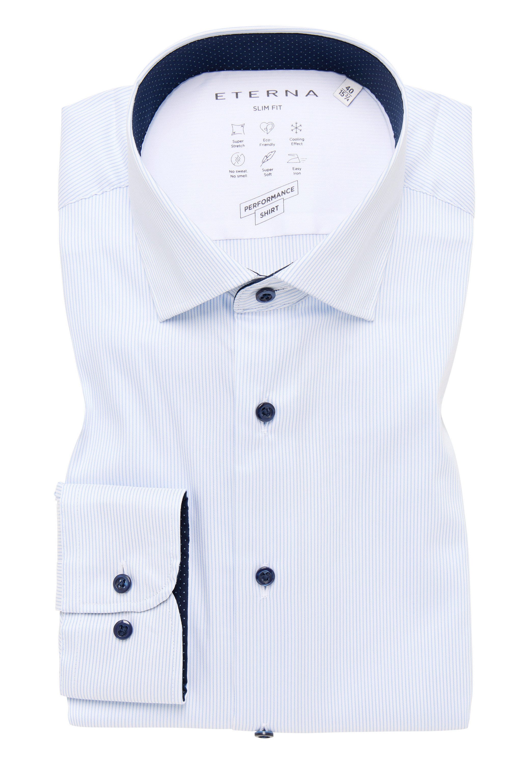 Eterna Overhemd met lange mouwen Slim fit EASY IRON (gemakkelijk te strijken)