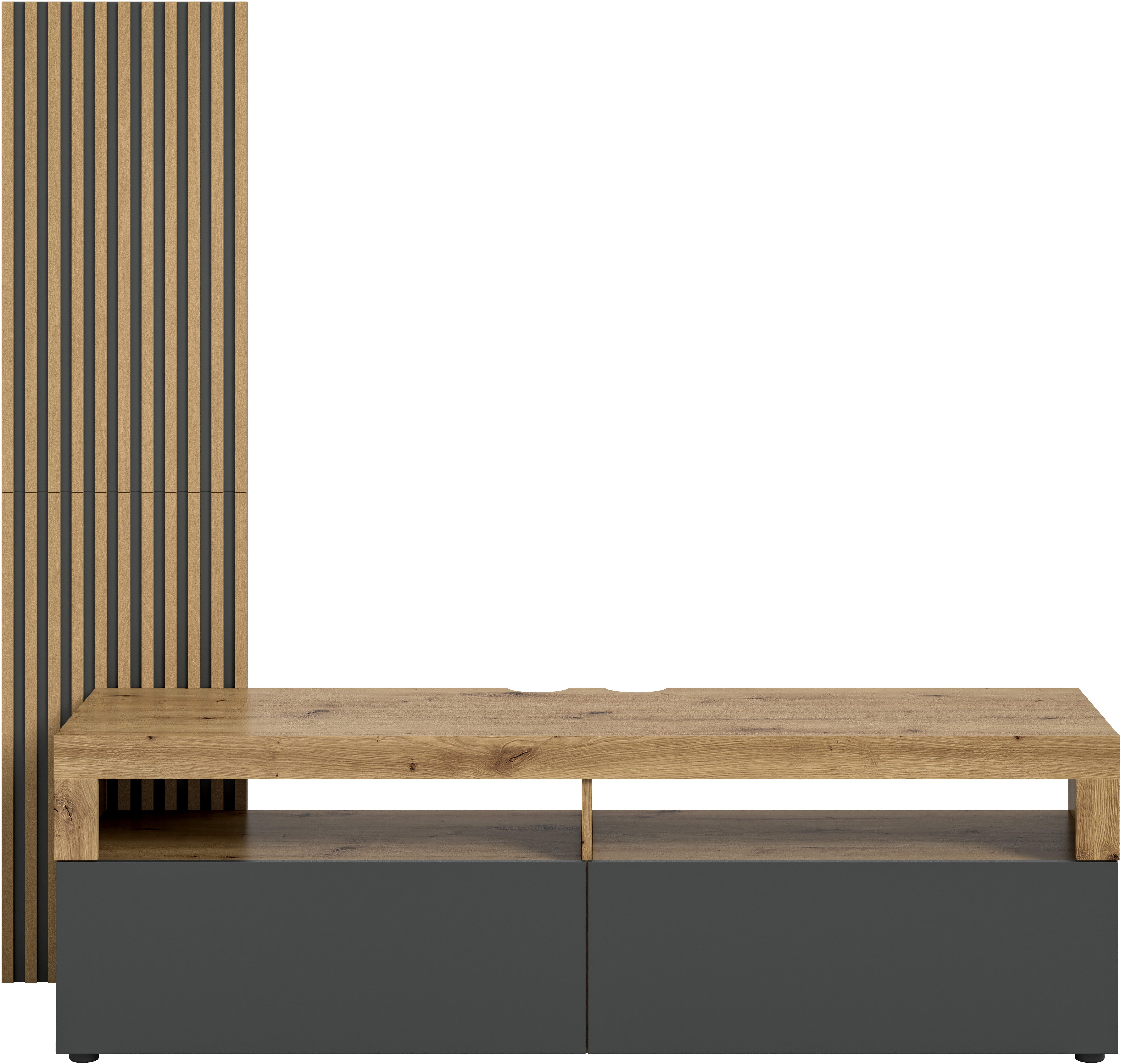 INOSIGN Tv-meubel Telli, Breedte 160 cm, met 2 panelen, 2 kleppen & 2 open vakken
