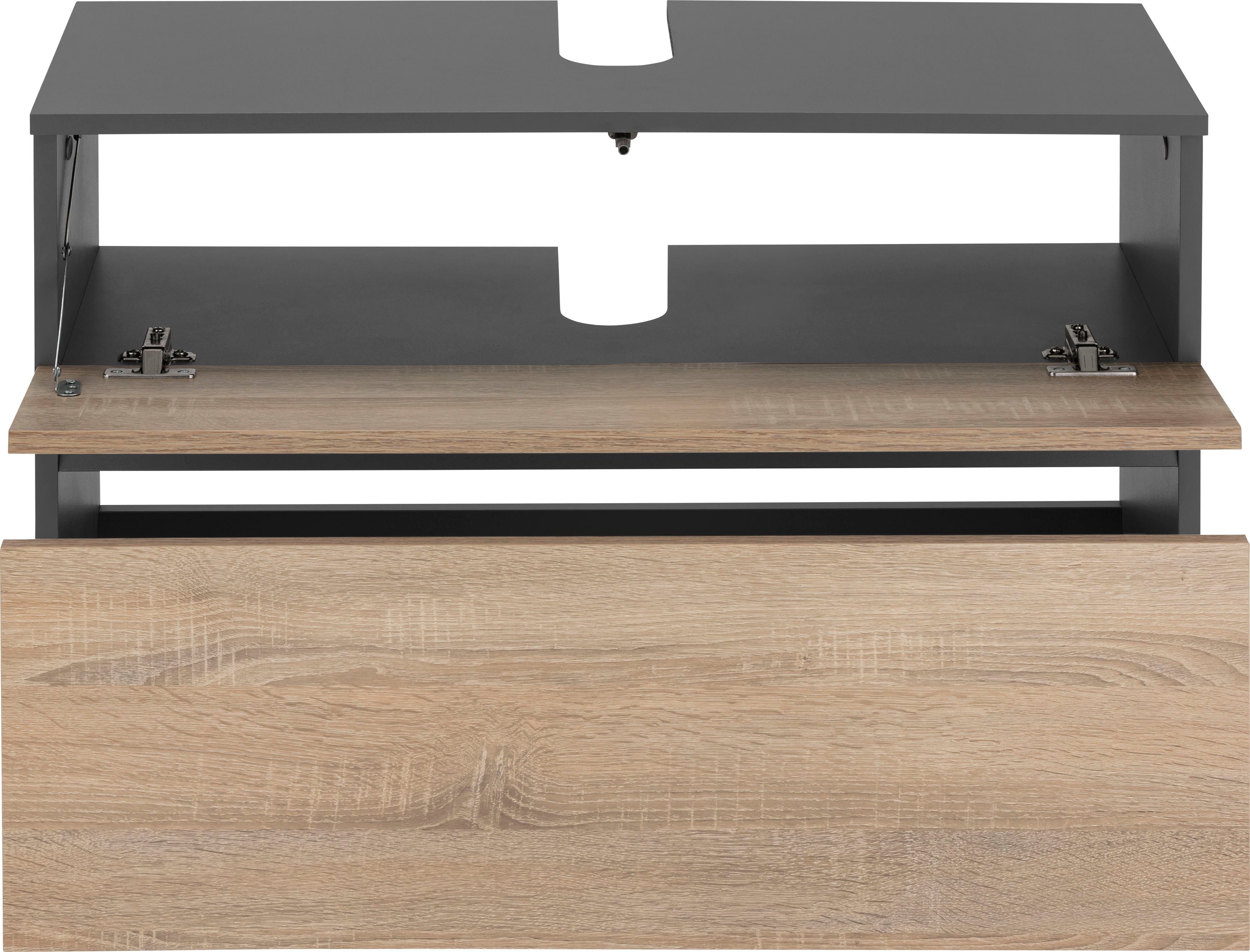 Home affaire Wastafelonderkast Wisla Sifon uitsparing, push-to-open functie, breedte 80 cm, hoogte 55 cm