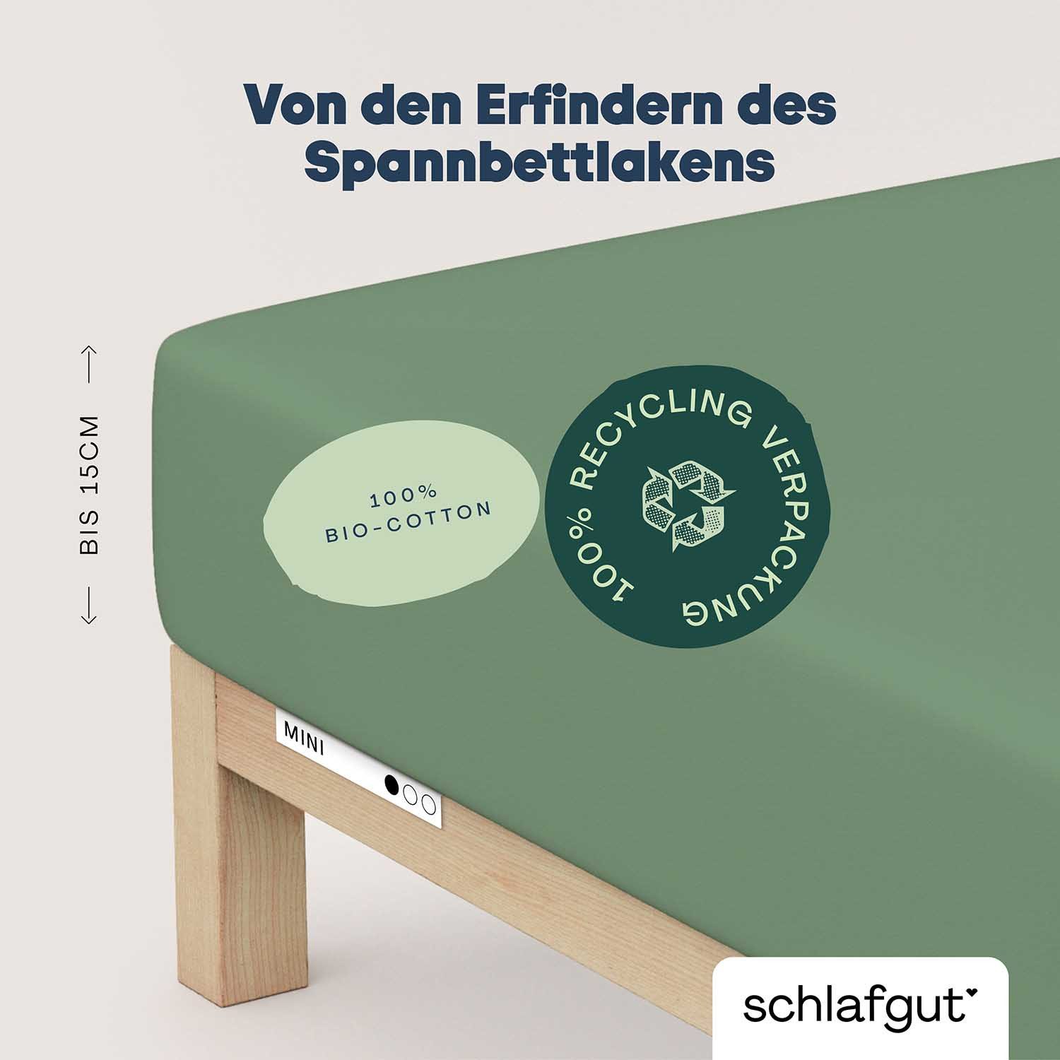 Schlafgut Hoeslaken Casual Mini Spannbettlaken voor kinderen, made in green by oeko-tex® (1 stuk)