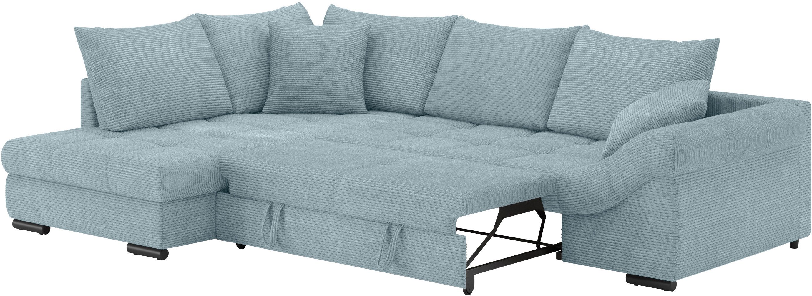 Mr. Couch Hoekbank Allegro DuraFlex, L-vorm Hochschläfer beduitbreiding, koudschuimvering, tot 140 kg belastbaar