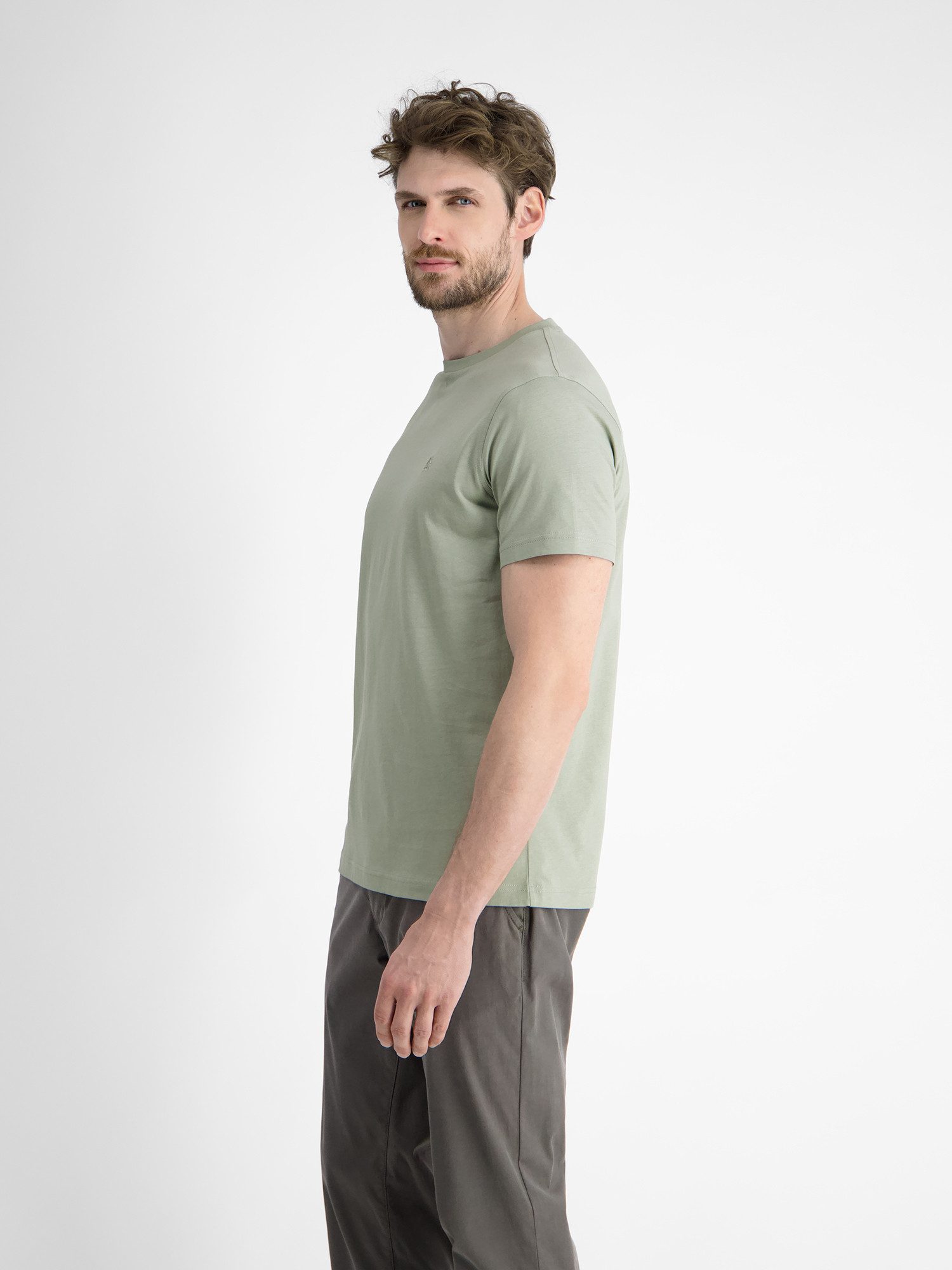Lerros T-shirt LERROS basic T-shirt met logostiksel, effen
