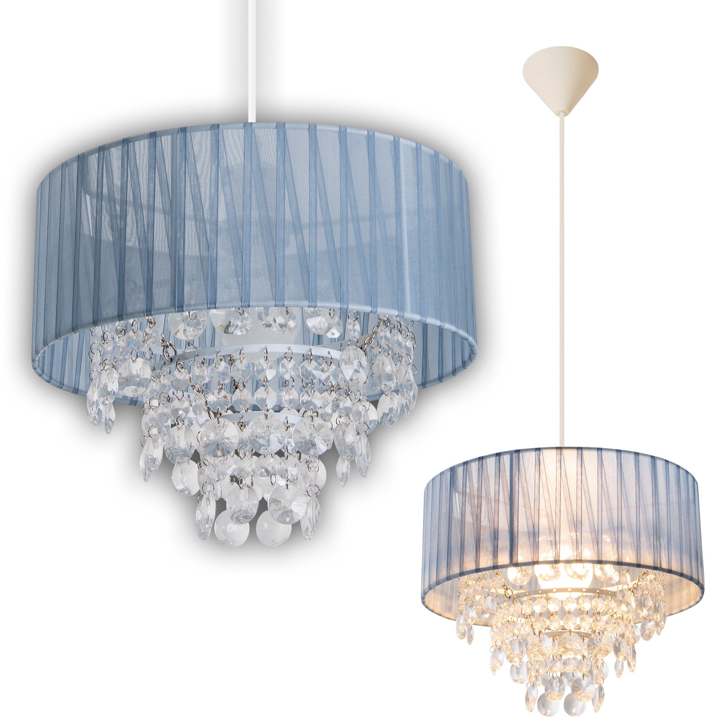 näve Hanglamp Kristallo Hanglamp >>Kristallo<< 1x E27 max.40 W,grijs/transparant (1 stuk)