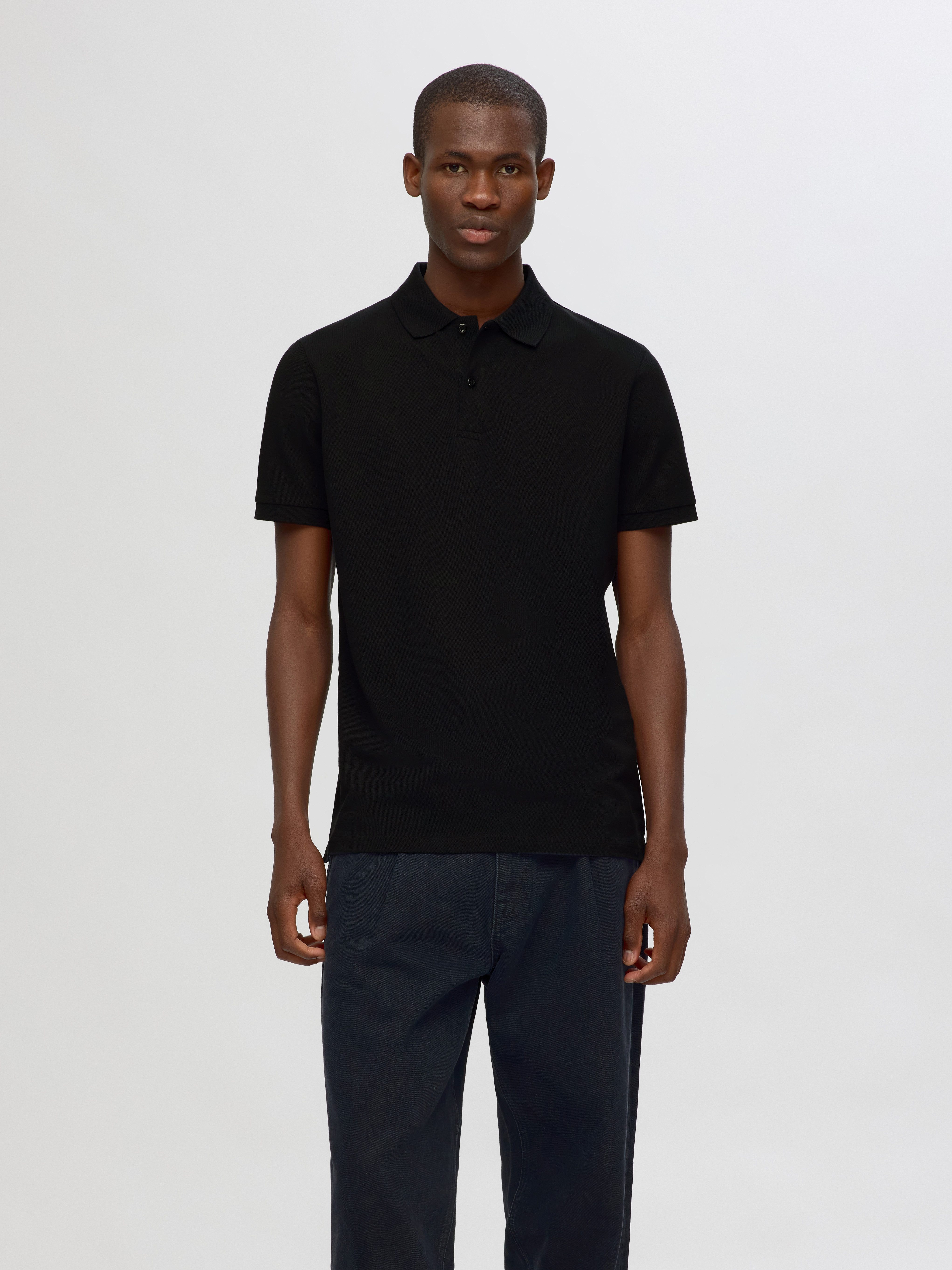 SELECTED HOMME slim fit polo ATLAS zwart