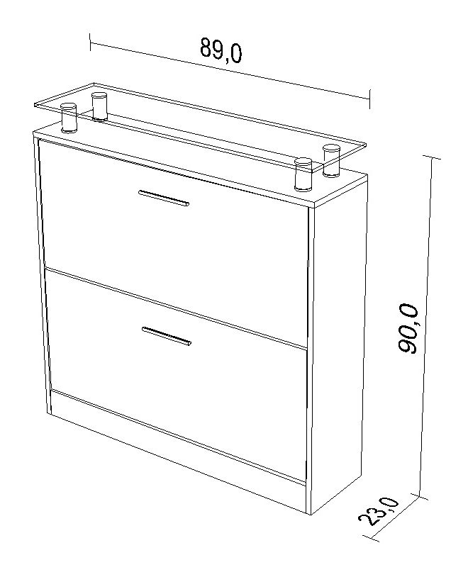 borchardt Möbel Schoenenkast Finn Breedte 89 cm, met glasplaat