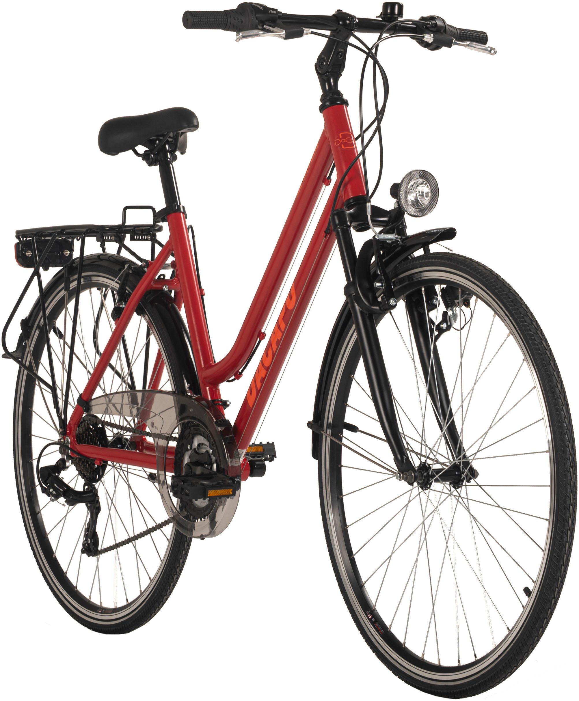 Dacapo Trekkingfiets Metropolis trekkingfiets dames 28'' rood 21 versnellingen RH 48 cm