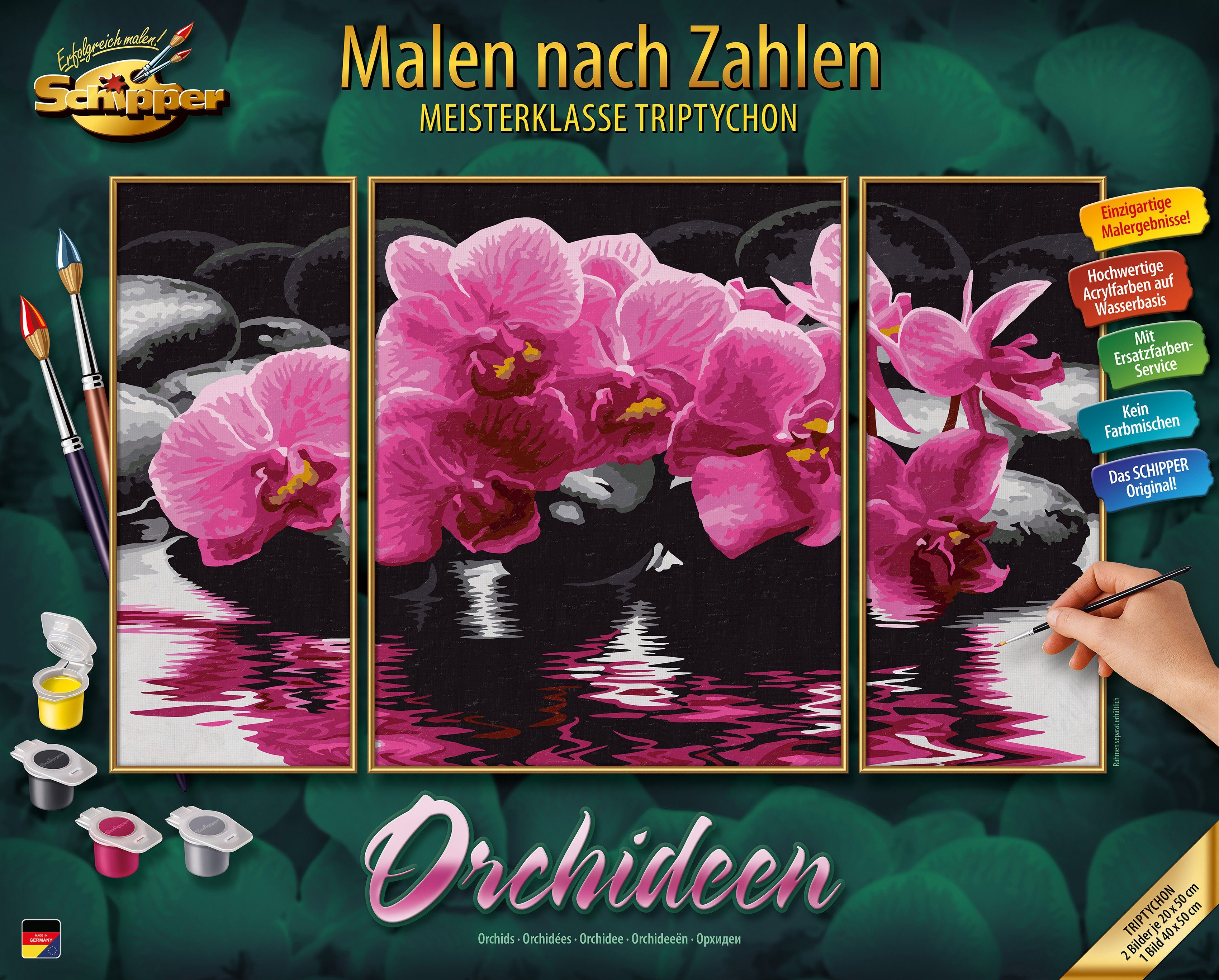 Rose kleur Duplicaat Gebruikelijk Schipper Schilderen op nummer Meesterklasse Drieluik - orchideeën Made in  Germany nu online kopen | OTTO