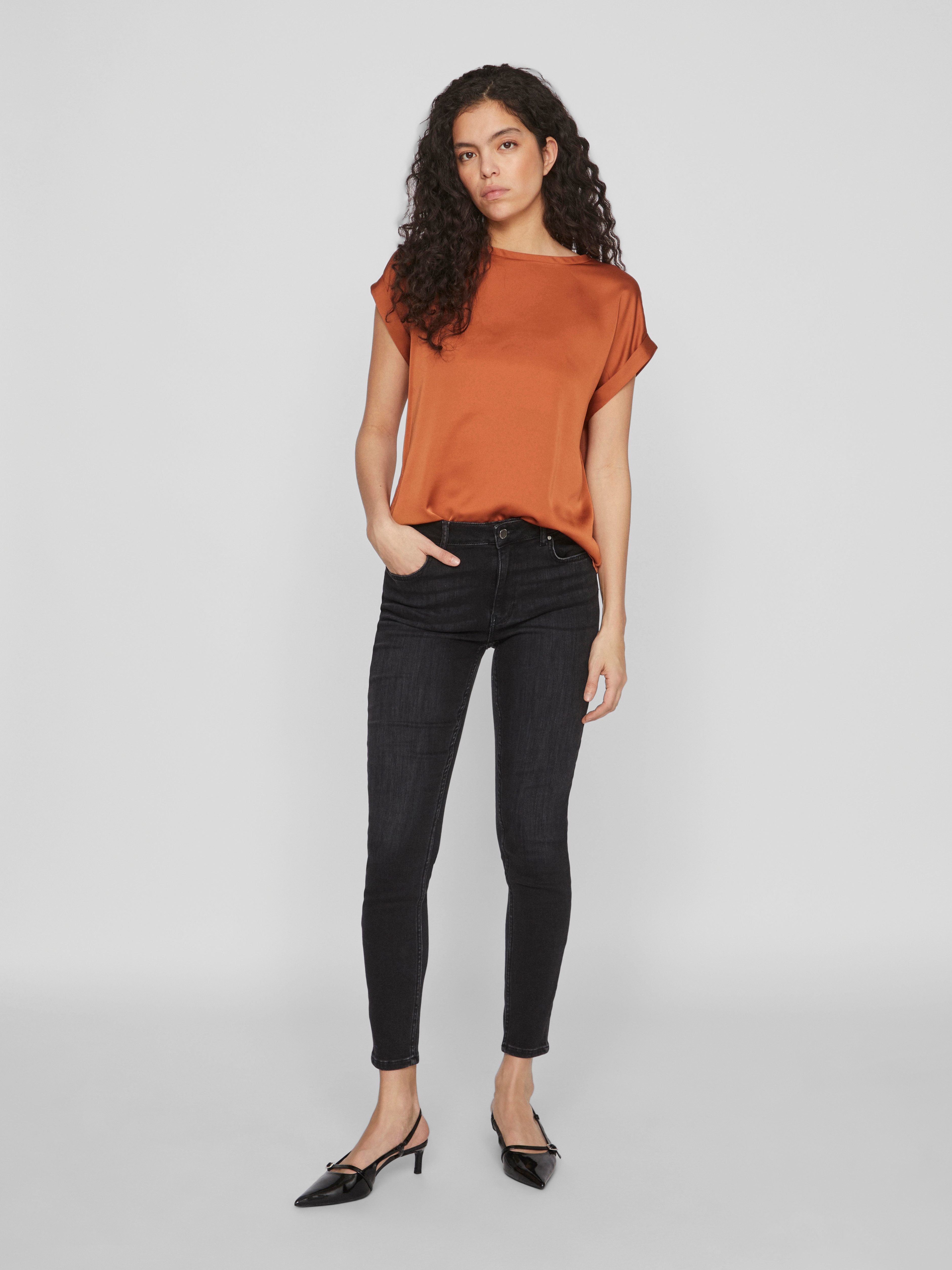 Vila Shirt met korte mouwen VIELLETTE S/S SATIN TOP - NOOS