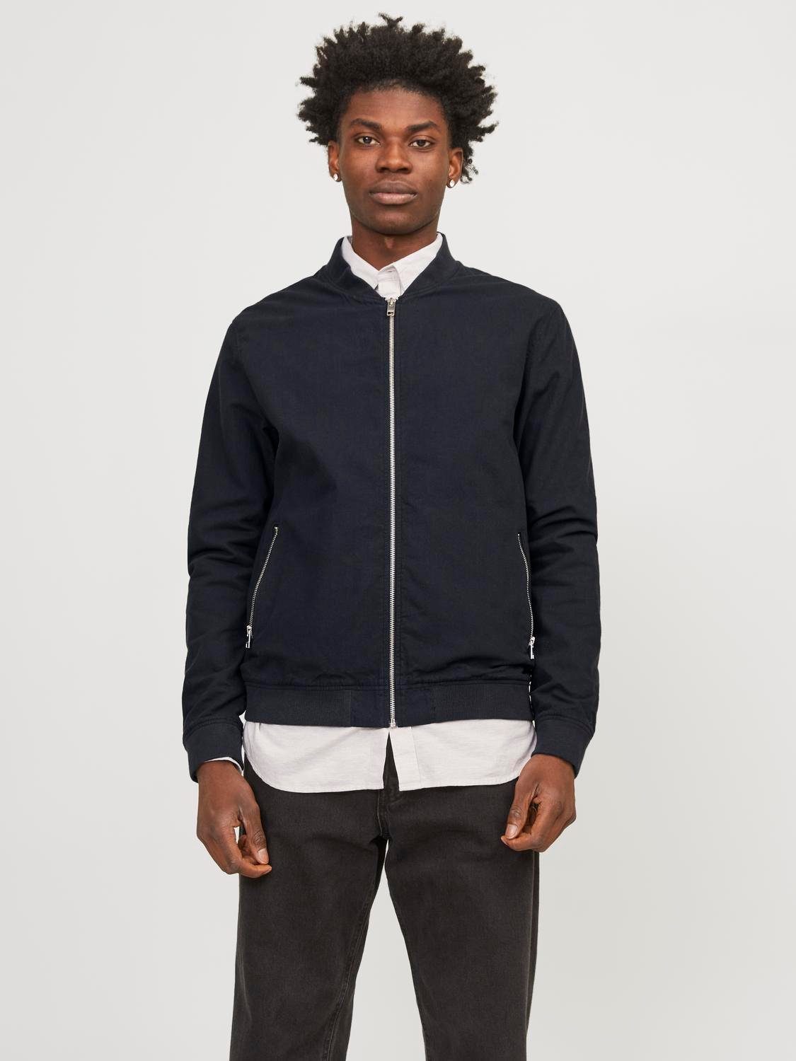 Jack & Jones Bomberjack JJESUMMER LINEN BOMBER SN heren tussenjacks maat S zwart