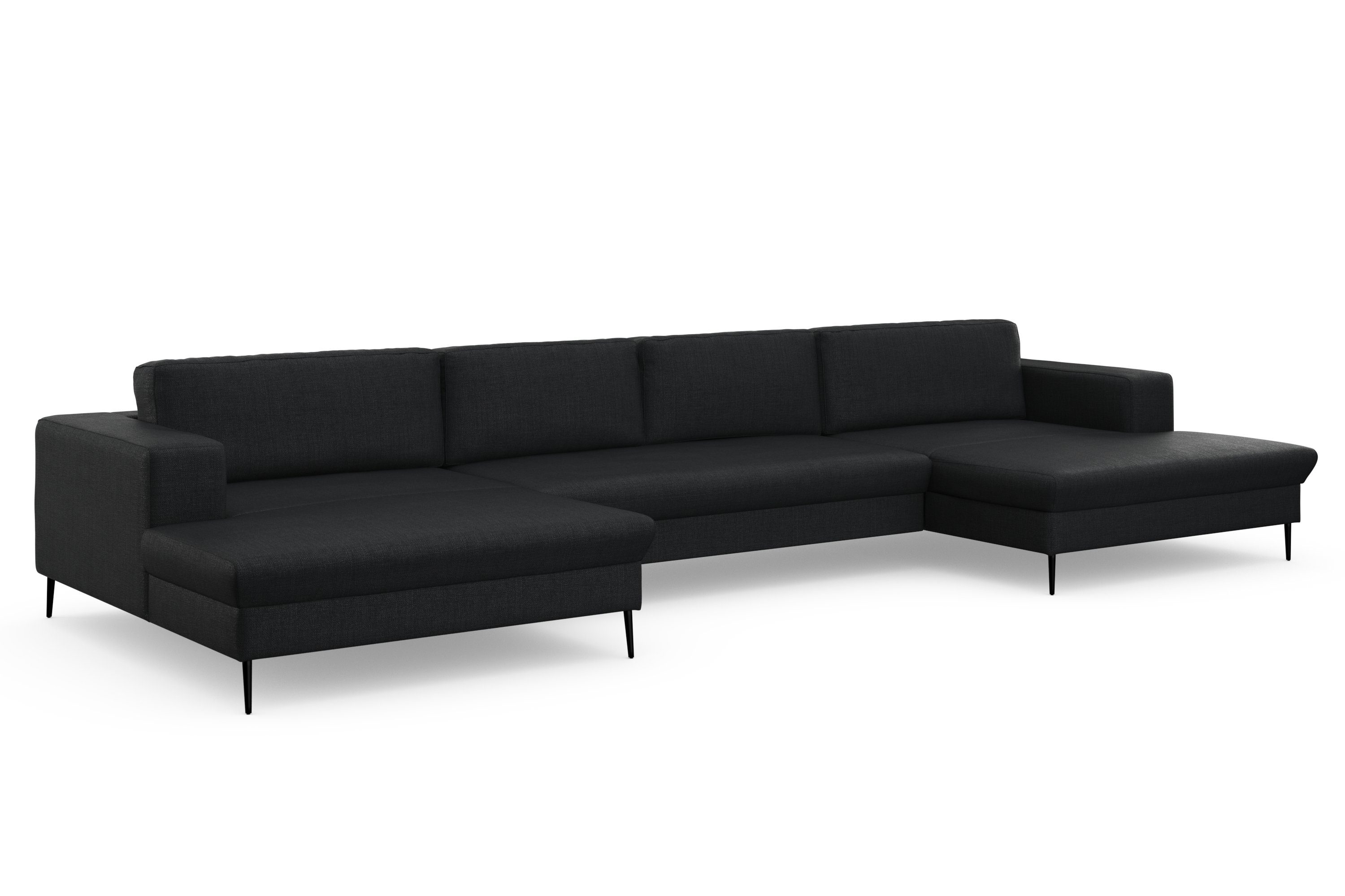 DOMO collection Zithoek Modica U-vorm XXL, in een moderne look met 2 royale récamiers, ook in cord