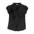 ajc blouse met kraagstrik met een bindstrik zwart
