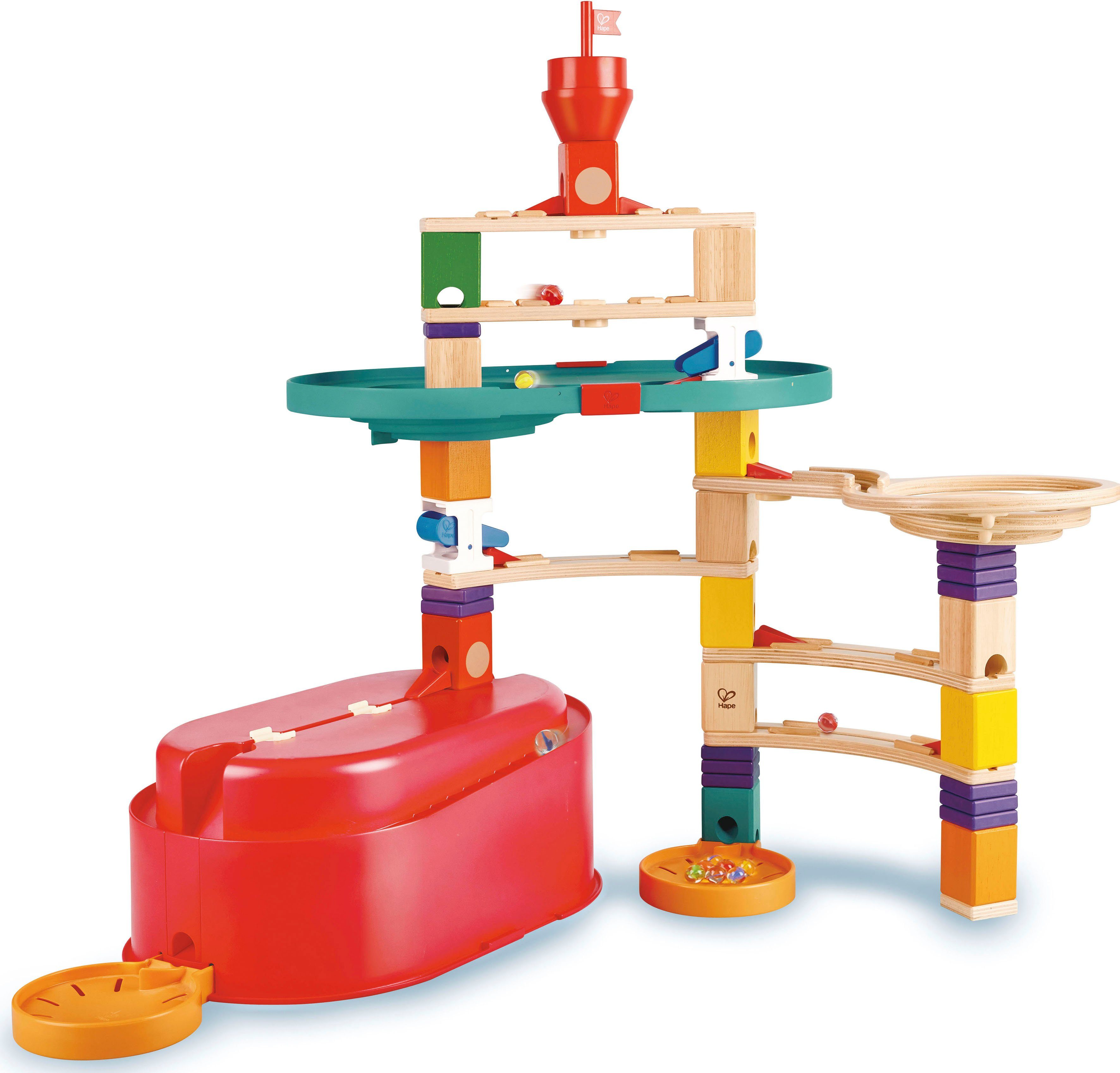 Hape Bouwpakket knikkerbaan Quadrilla, module container set FSC®- beschermt bos - wereldwijd