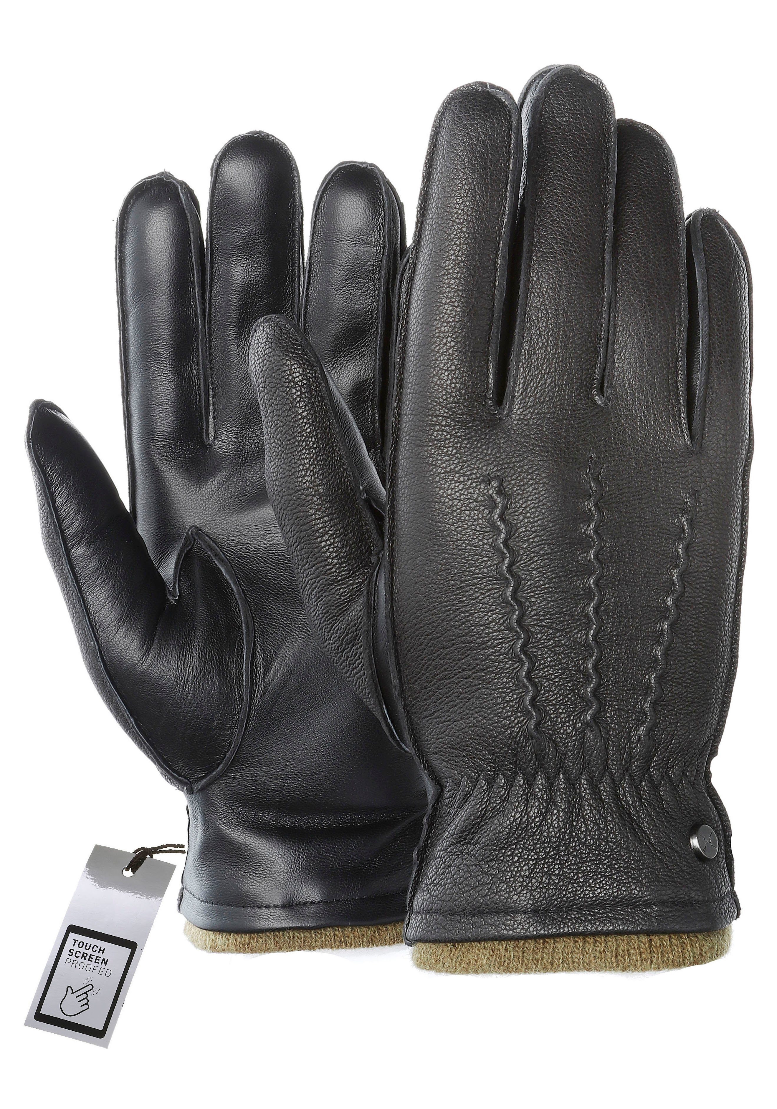 PEARLWOOD Leren handschoenen Miles Touchscreen bewezen - 10 vingersysteem