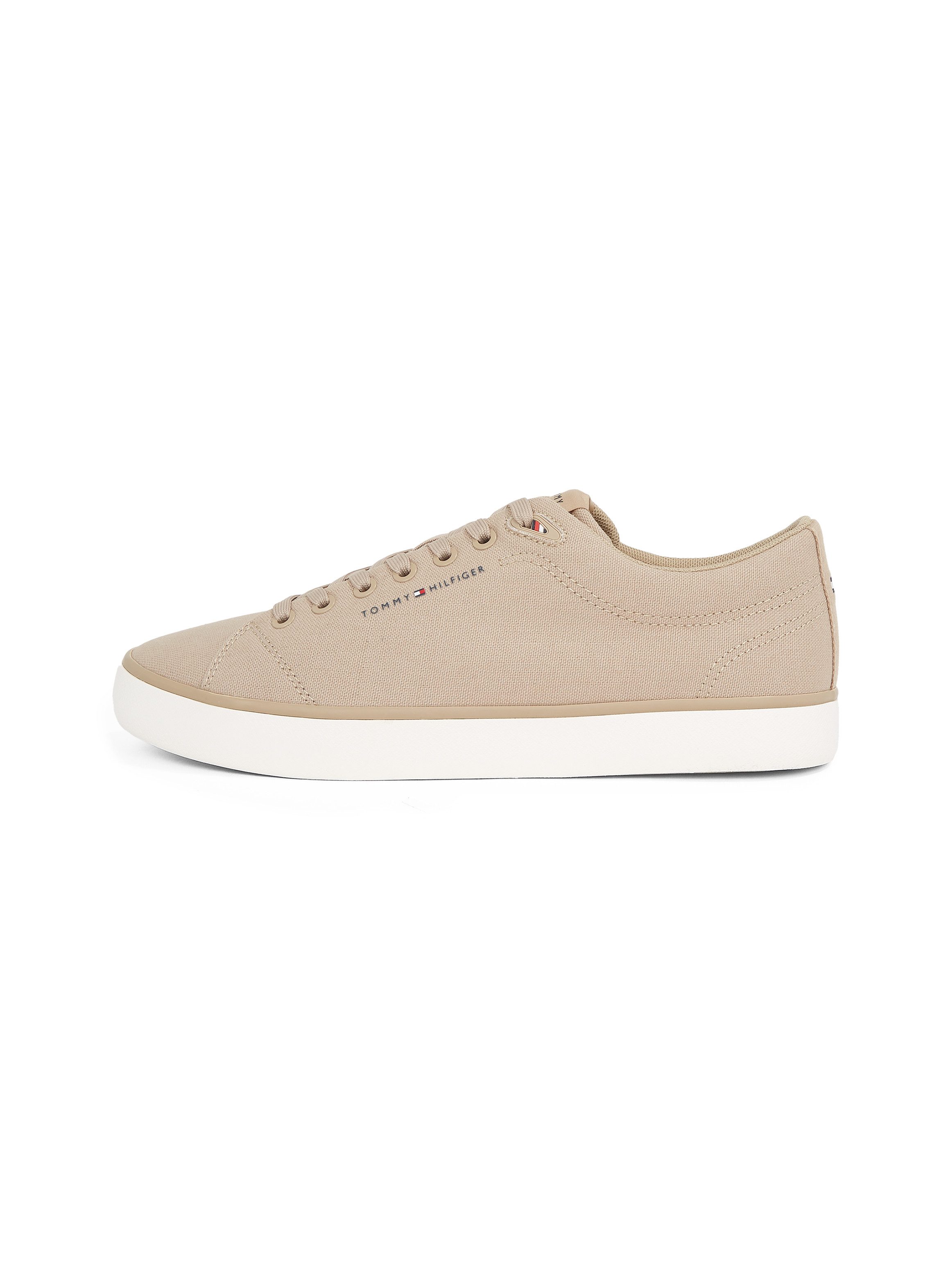 Tommy Hilfiger Sneakers TH HI VULC LOW CORE CANVAS , vrijetijdsschoen, lage schoen, veterschoenen met zacht gepolsterde schacht