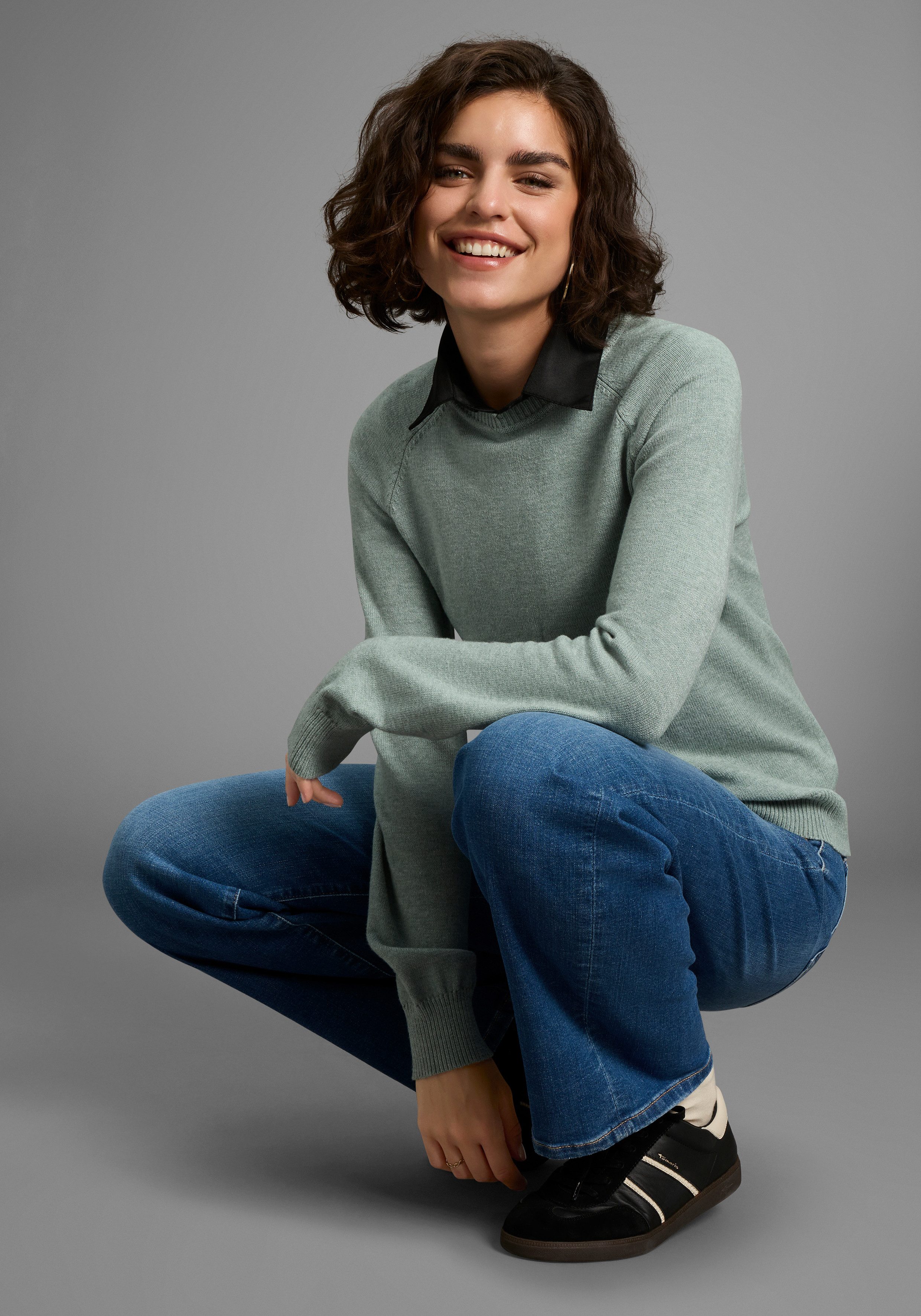 Laura Scott Gebreide trui met ribkraag - nieuwe collectie