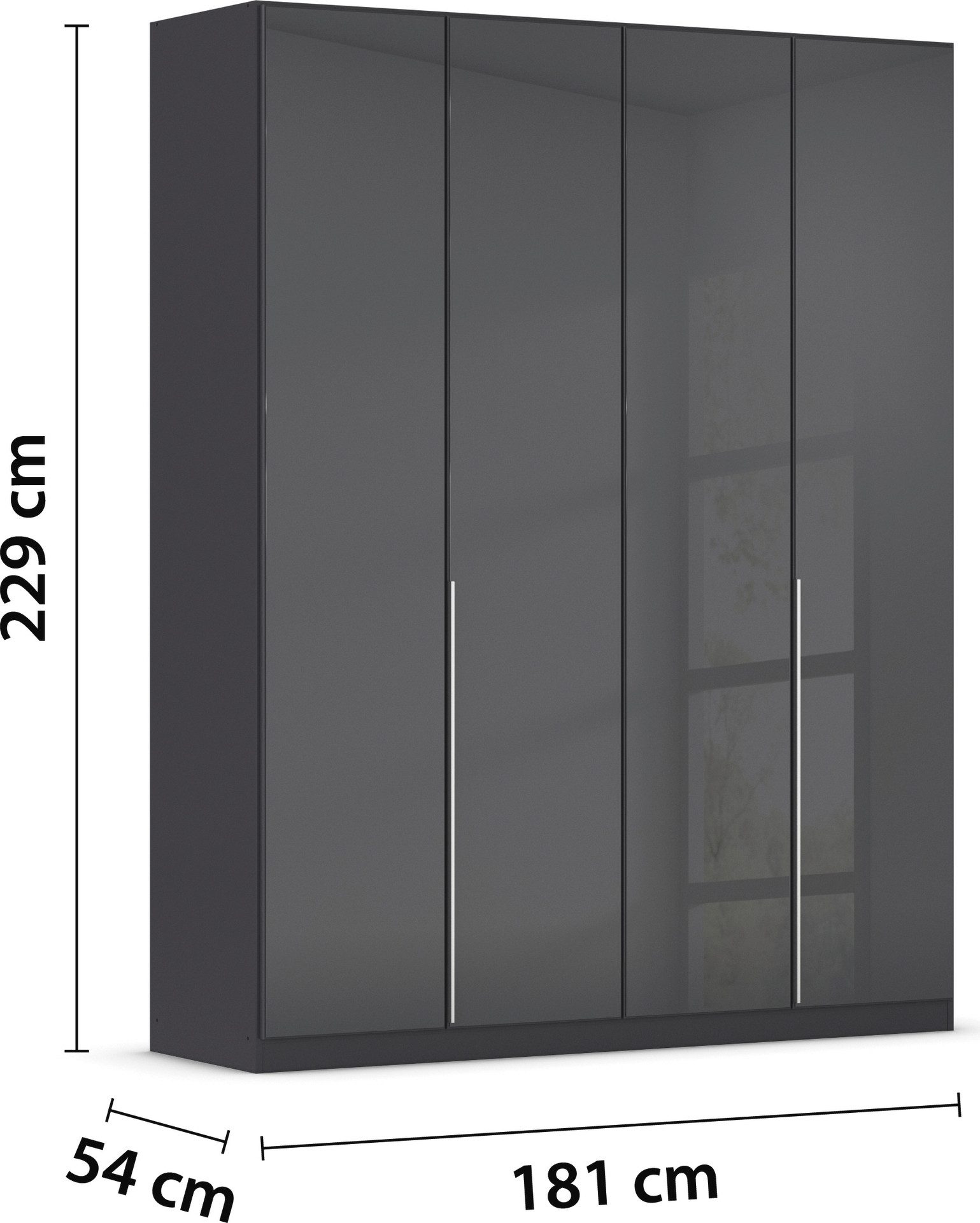 rauch Draaideurkast Kledingkasten kast garderobe AGORDO met glazen front doordachte binnenuitrusting, in 6 breedtes en 2 hoogtes made in germany