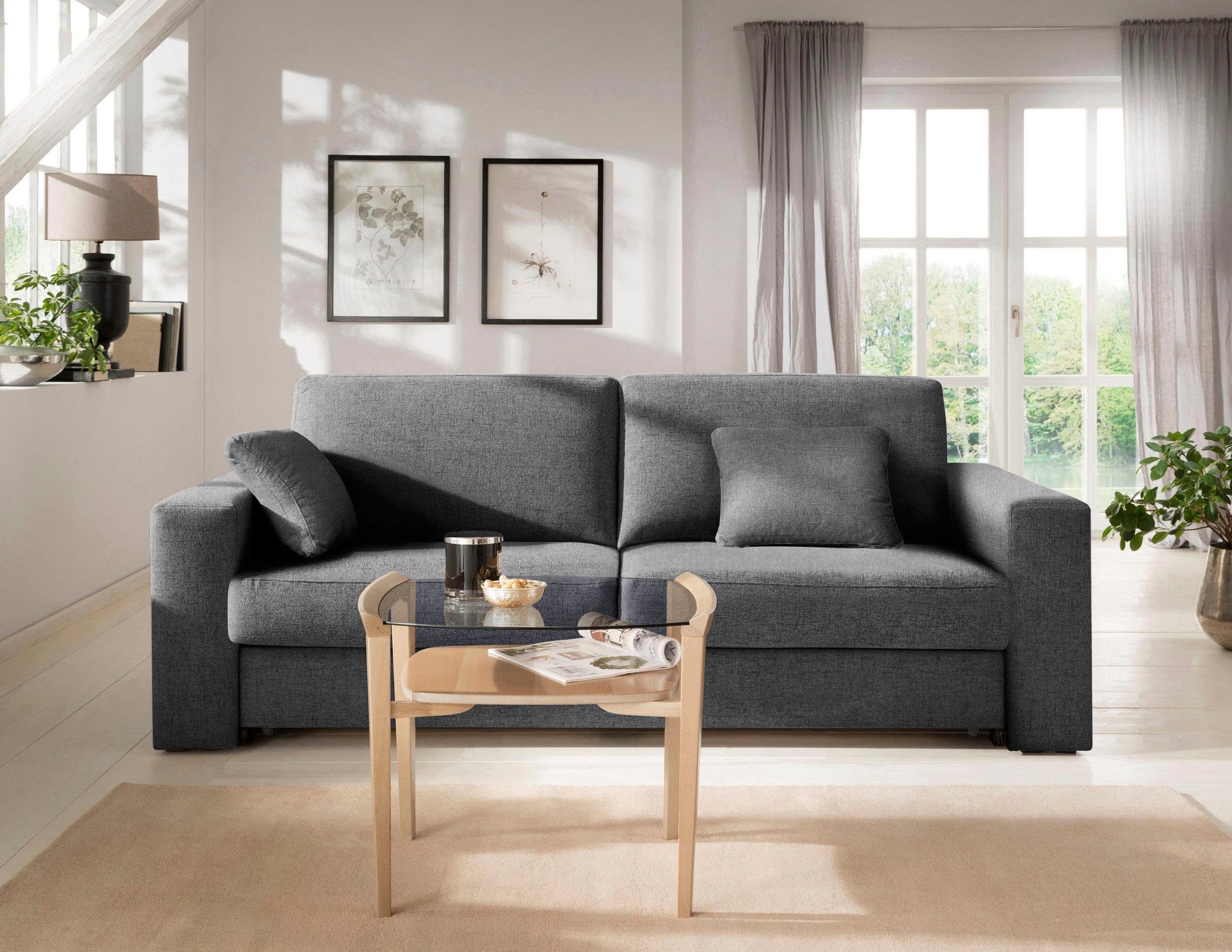 Home affaire Slaapbank Roma matras hoogte 14 cm Bedfunctie, met vering, lattenbodem, matras