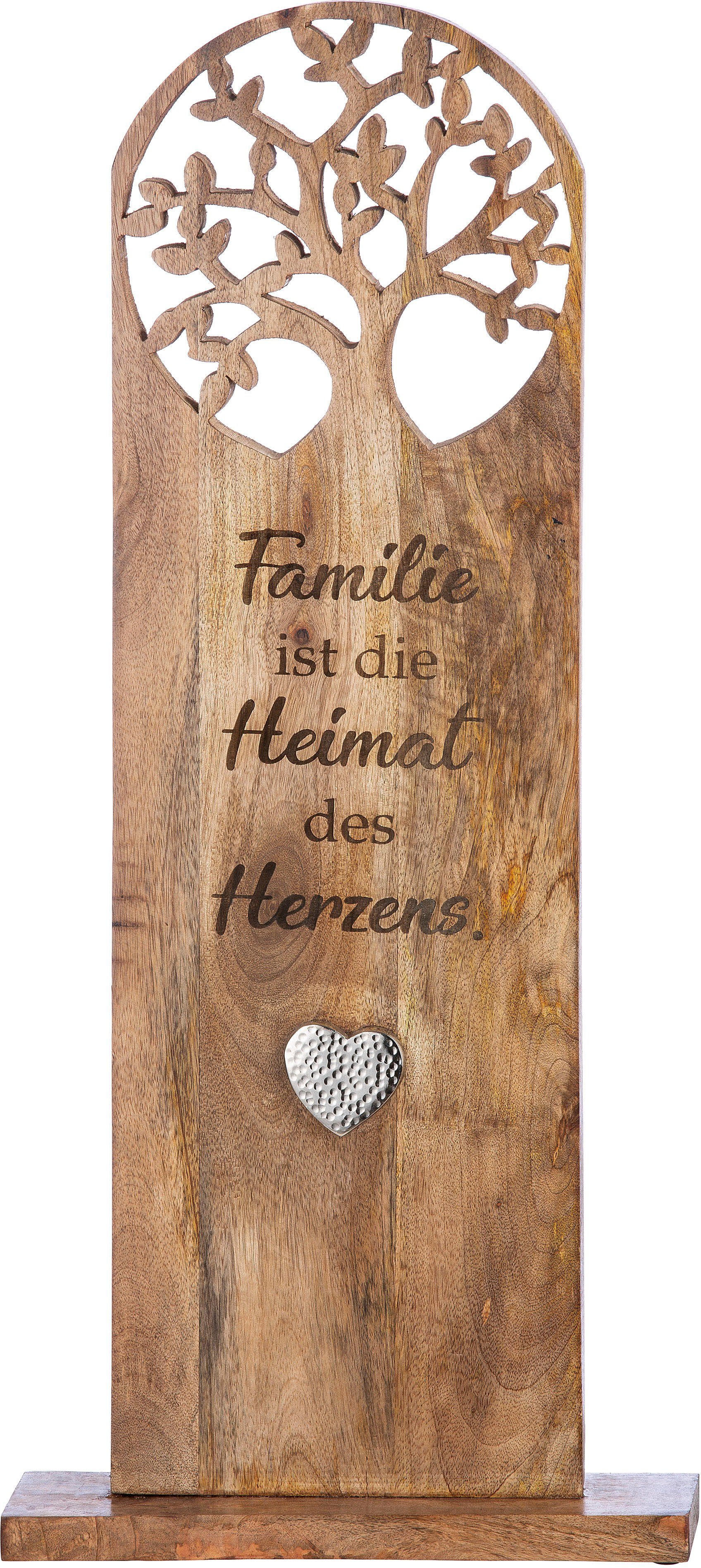 GILDE Sierobject voor aan de wand Staand reliëf levensboom (1 stuk)