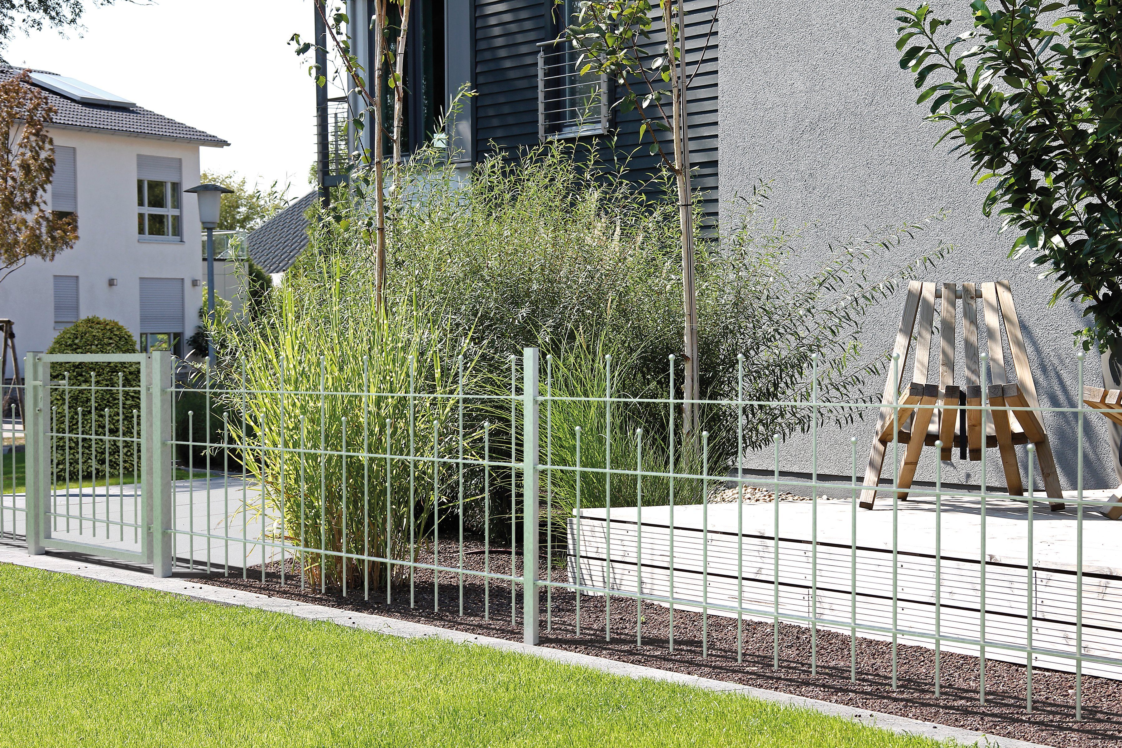 GAH Alberts Metalen hek Uitbreidingsset Madrid Hoogte: 49,5, 73,5 en 98,5 cm, breedte: 200 cm, om in beton te verankeren