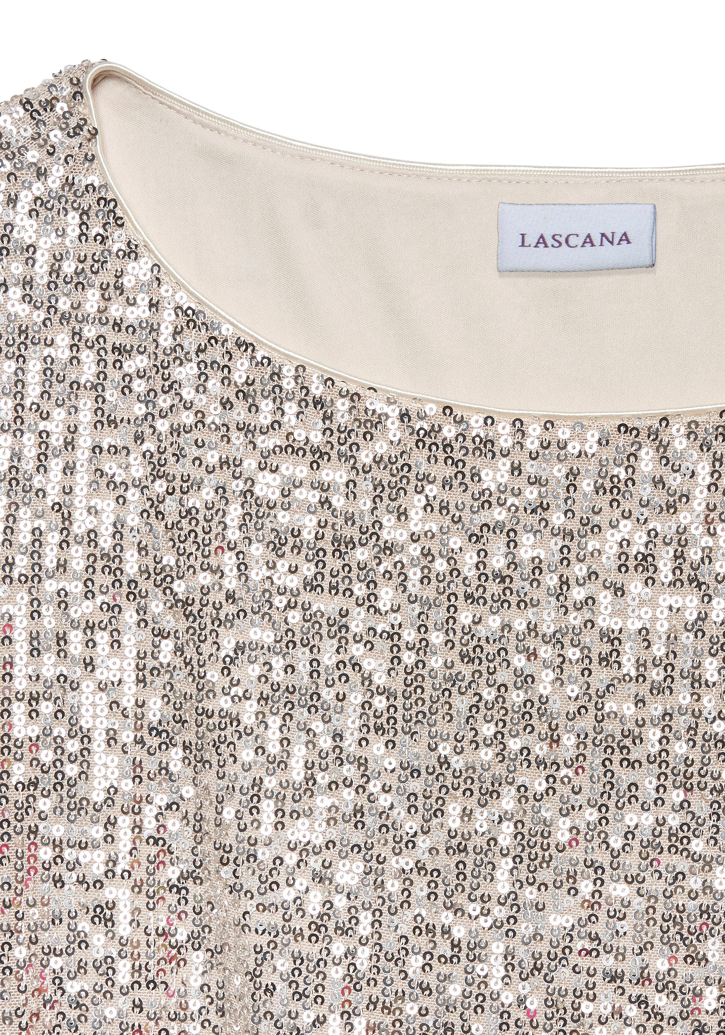 Lascana Shirt met pailletten met wijde mouwen, feestelijk glittershirt, partyshirt