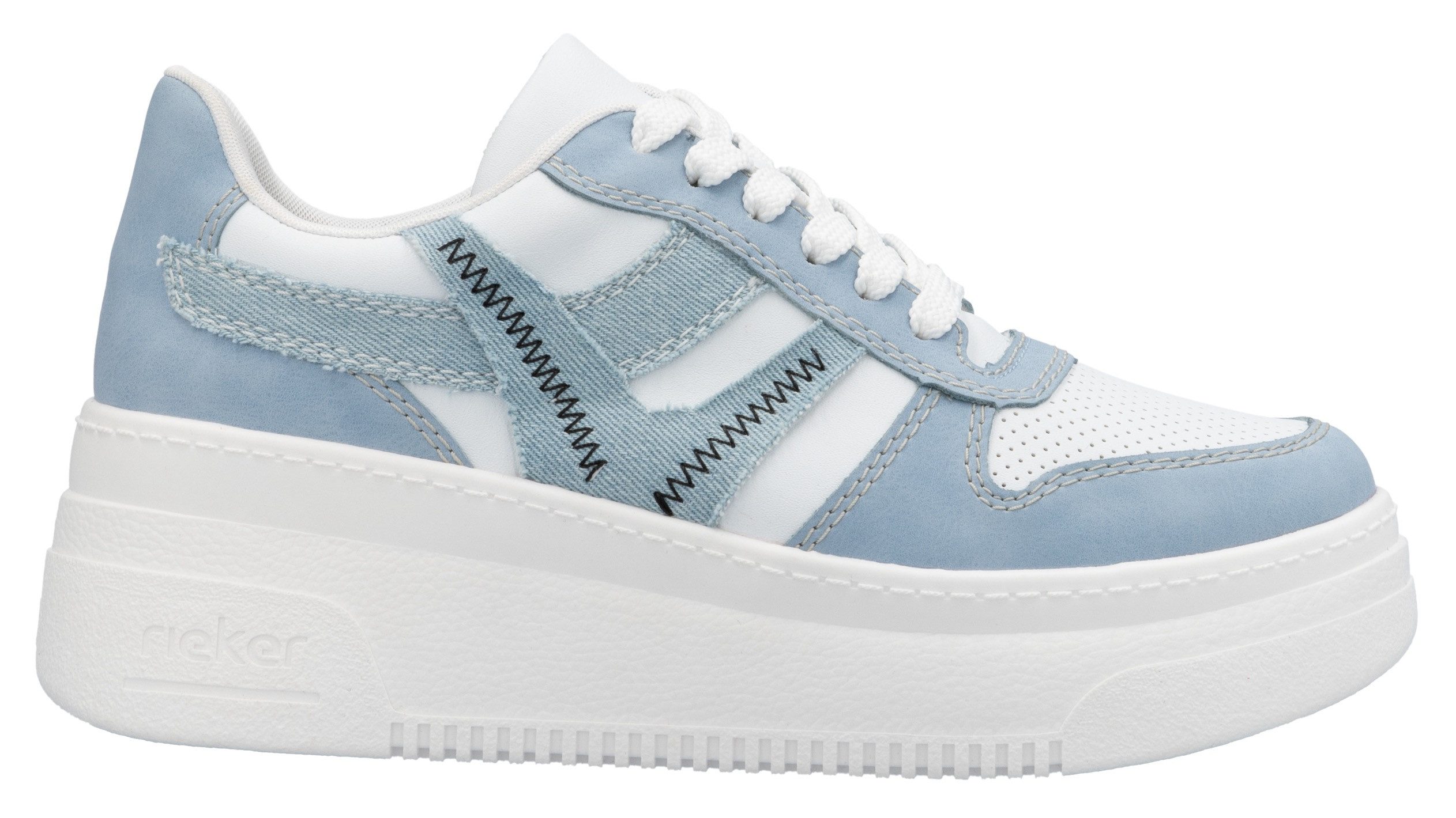 Rieker Plateausneakers , vrijetijdsschoen, halfschoen, veterschoen met gepolsterde schacht