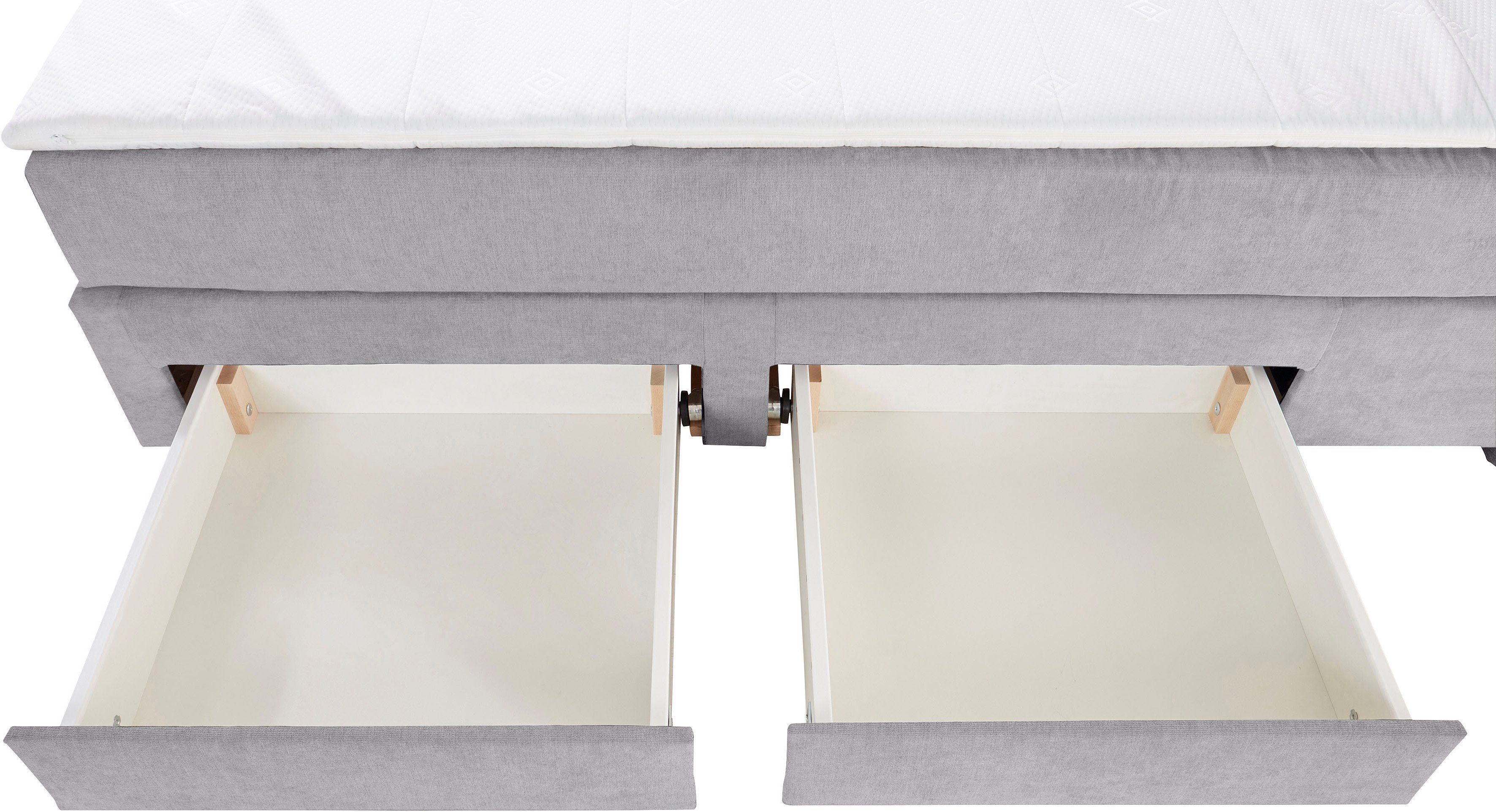 INOSIGN Boxspring Luan Laden, ledverlichting en topmatras, in breedte 120 cm en 180 cm
