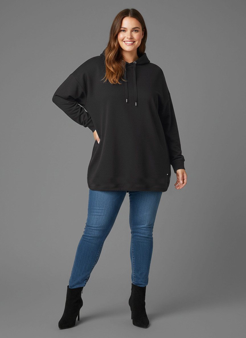 MUSTANG Hoodie in oversized look van zacht katoen – grote maten