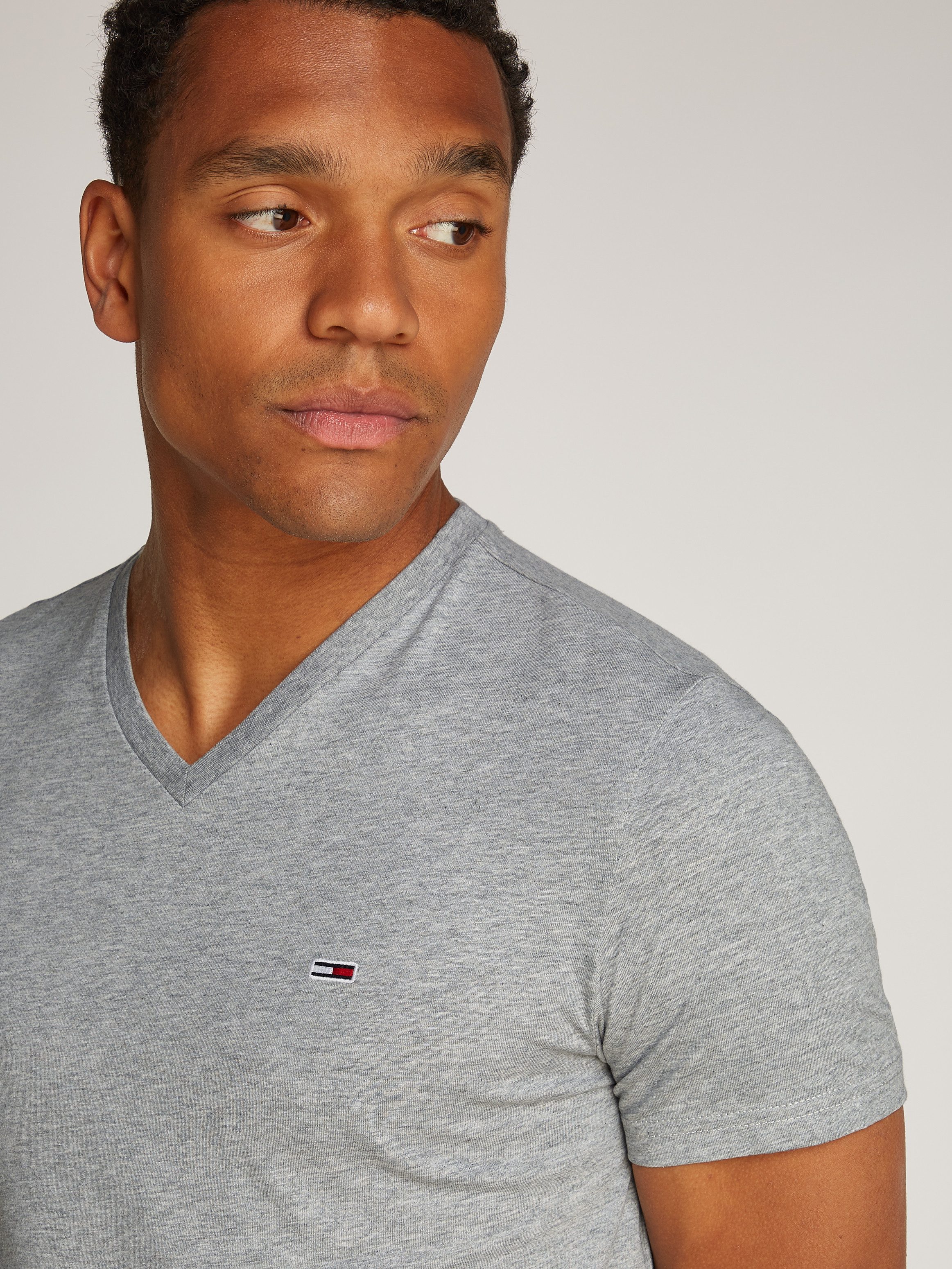 TOMMY JEANS T-shirt TJM XSLIM JASPE VNECK TEE EXT