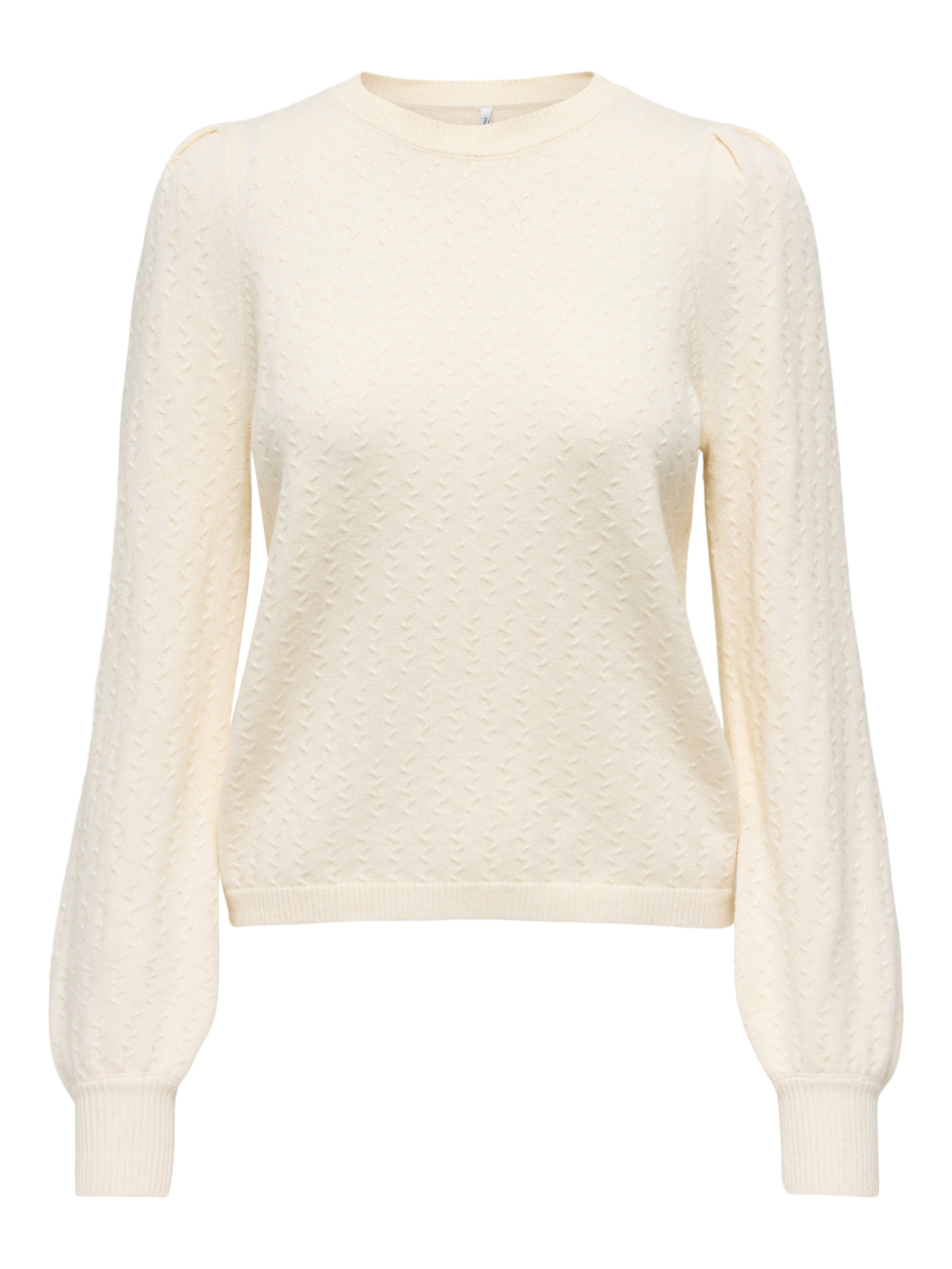 Only Trui met ronde hals ONLKATIA LS STRUCTURE PUFF O-NECK CC KNT