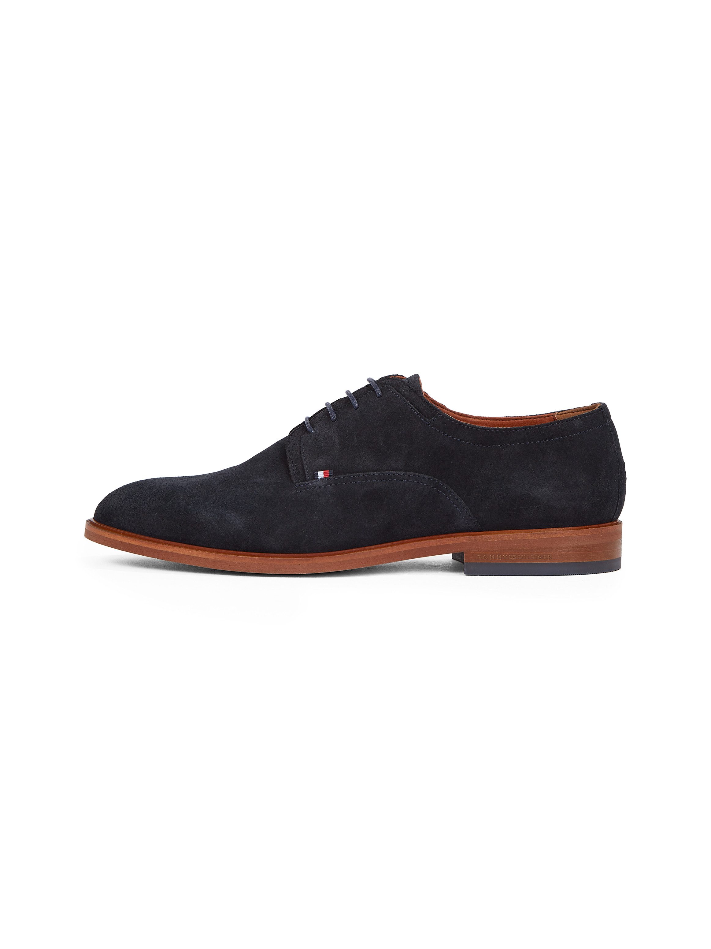 Tommy Hilfiger Veterschoenen HILFIGER THUNIT SUEDE SHOE hakken, zakelijke schoen, feest schoen in smalle vorm