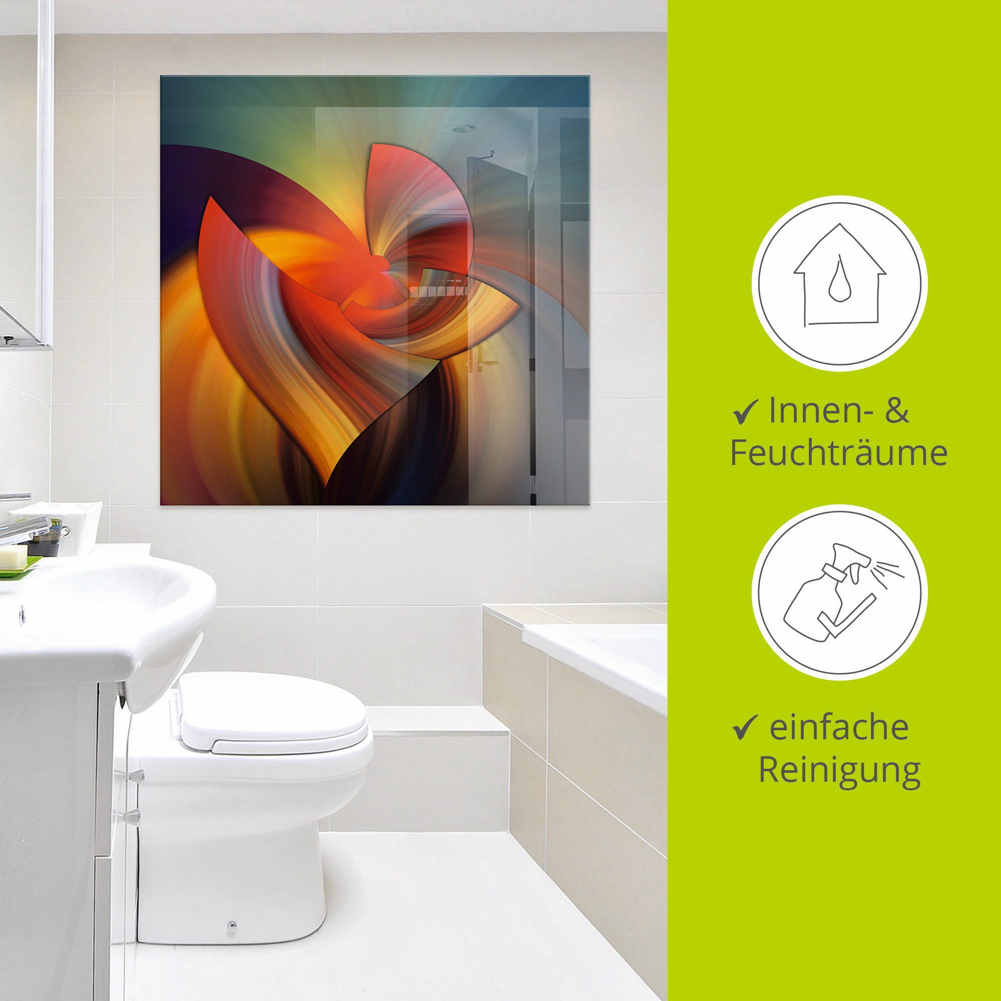 Artland Print op glas Abstract in multicolour