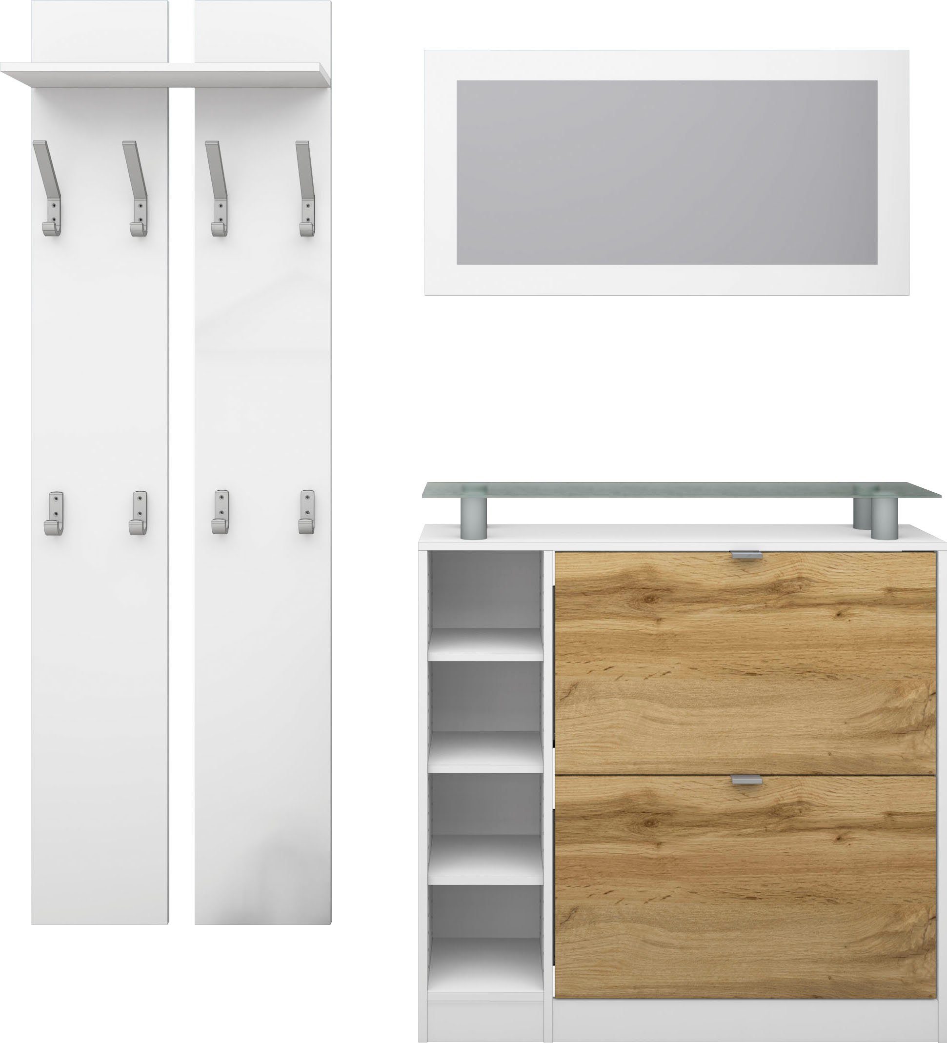 borchardt Möbel Halmeubelset DOLLY met glasplaat (set, 3-delig)