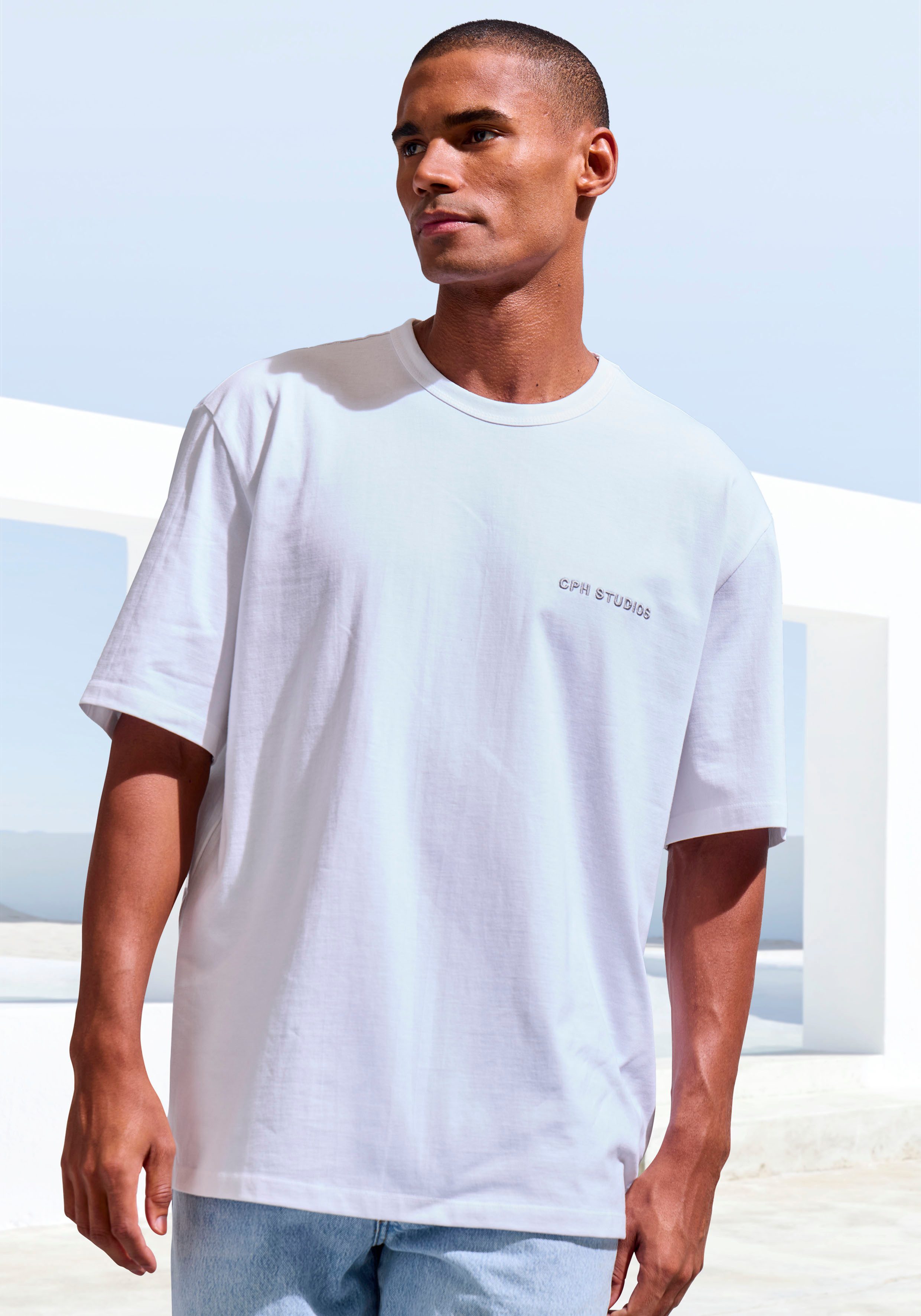 OTTO Copenhagen Studios T-shirt Met hoogwaardige logoborduring , loose-fit, oversized shirt van zware biologische katoenkwaliteit heren t-shirts maat