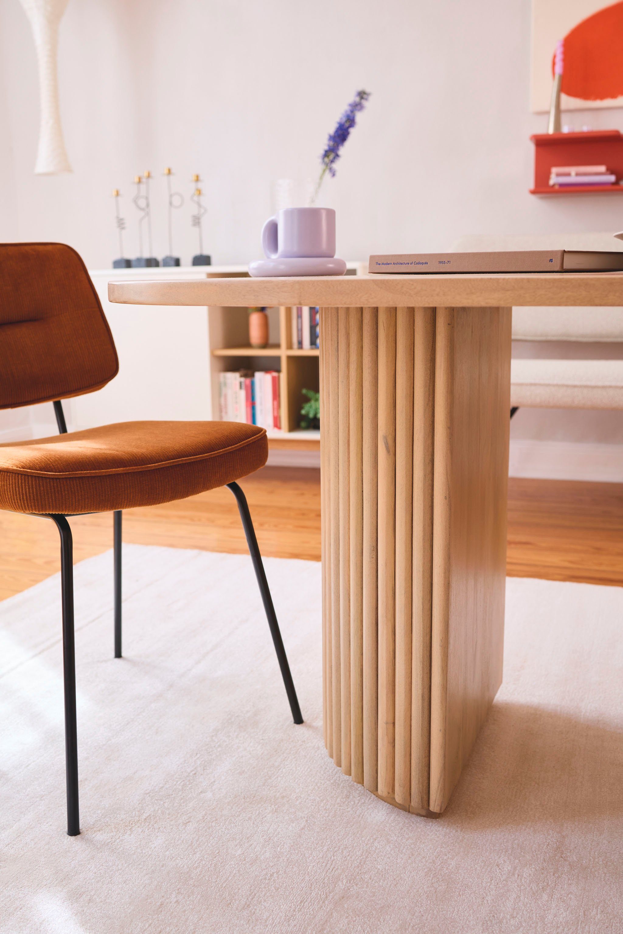 TOM TAILOR HOME Eettafel Ripped met tafelpoten in extravagante ribbel-look