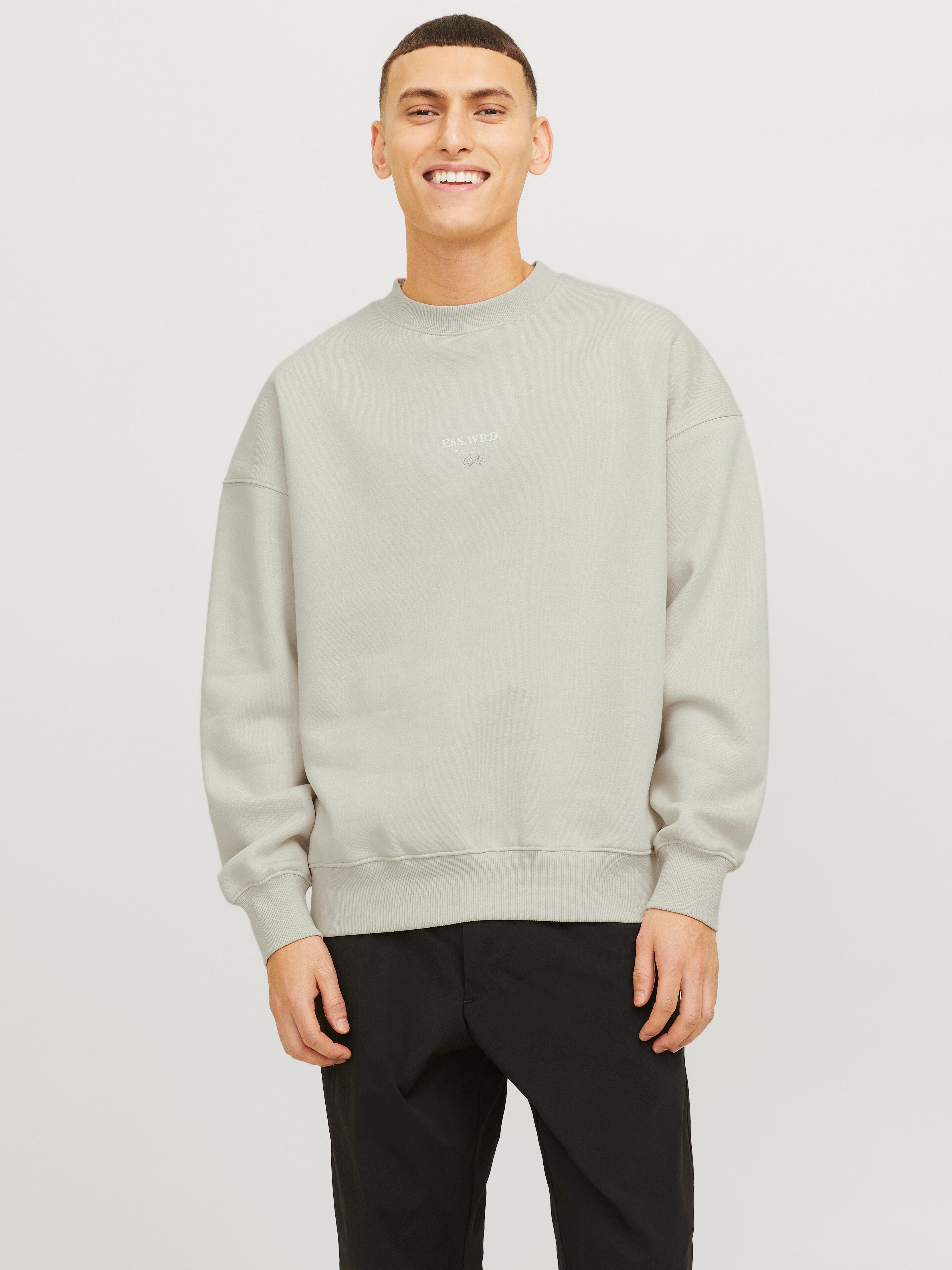 Jack & Jones Sweatshirt JJEURBAN EDGE STUDIO SWEAT CREW NOOS heren sweaters maat XXL grijs