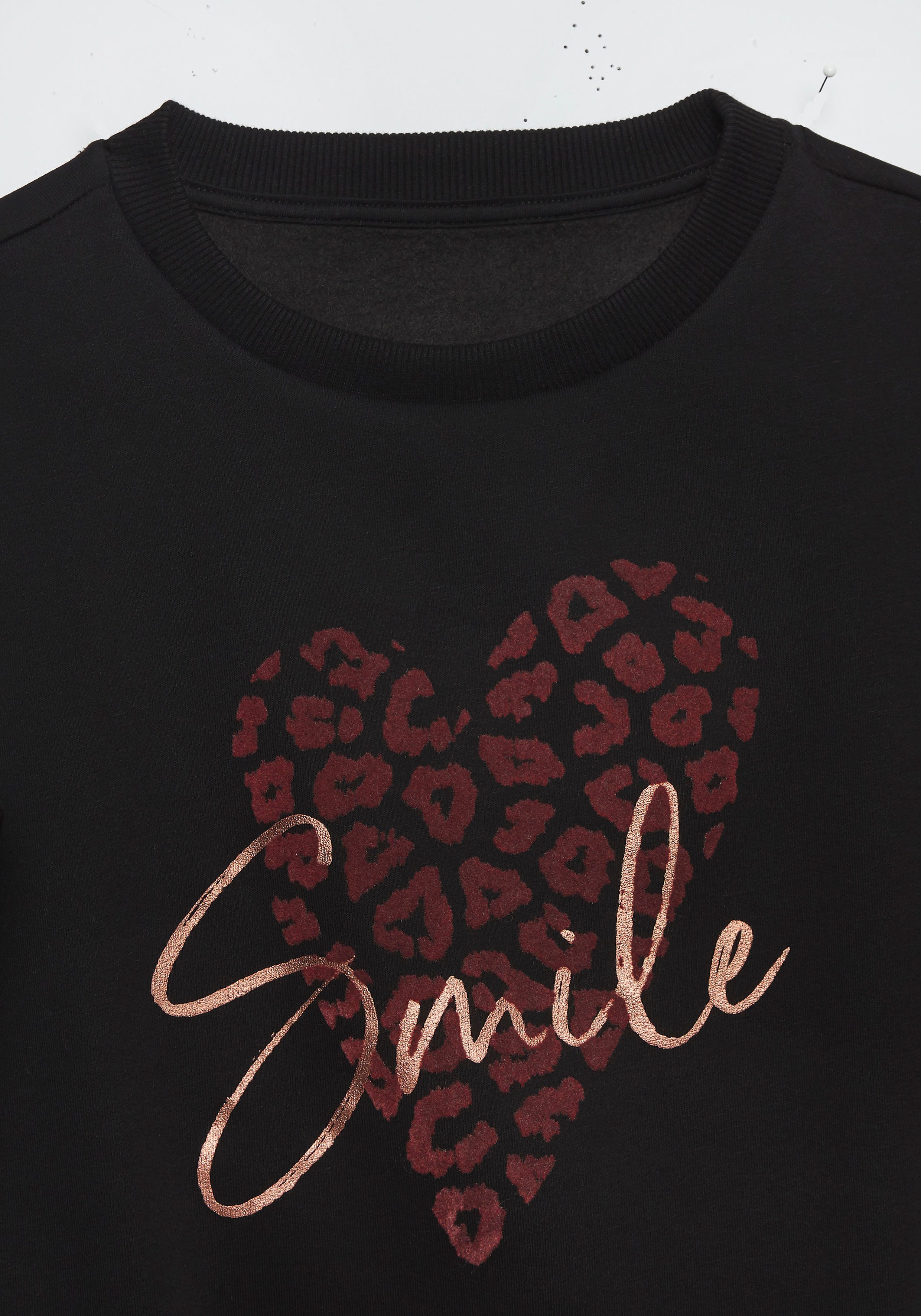 Lascana Sweatshirt Lounge shirt met hart-leo-print loungewear