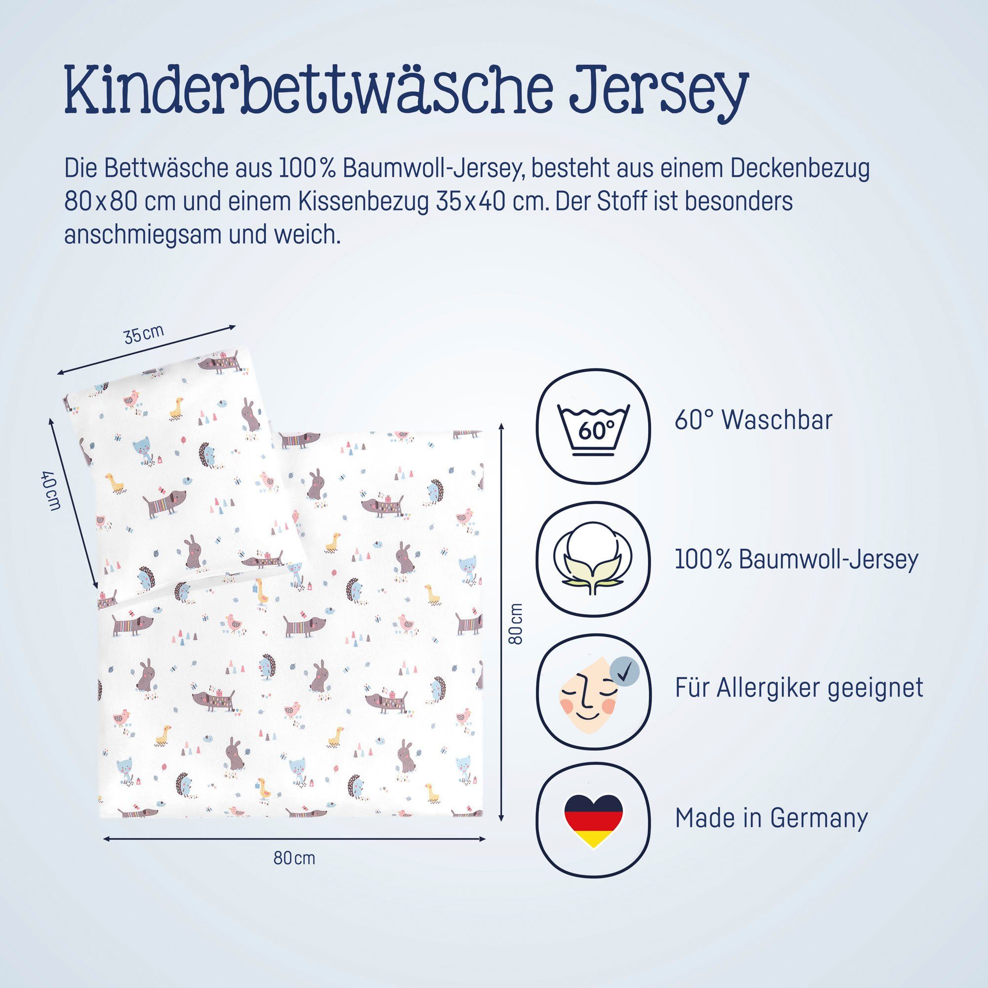 Zöllner Kinderovertrekset Crazy Animals met verschillende dieren (2-delig)