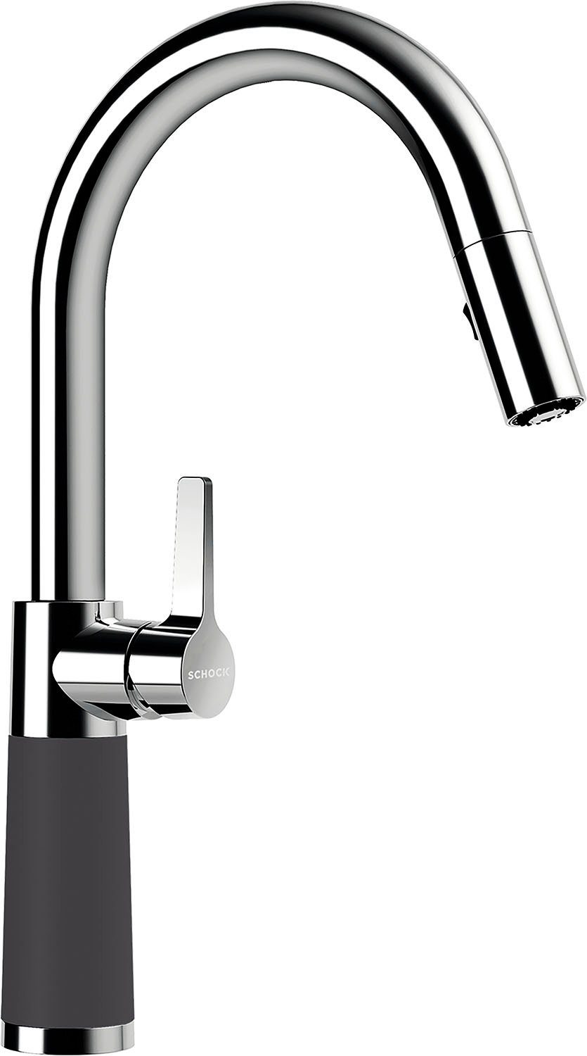 Schock Keukenkraan SC-520 SB uitschuifbaar, straal-douche, terugstroombegrenzer, draaibereik 120° keukenkranen grijs
