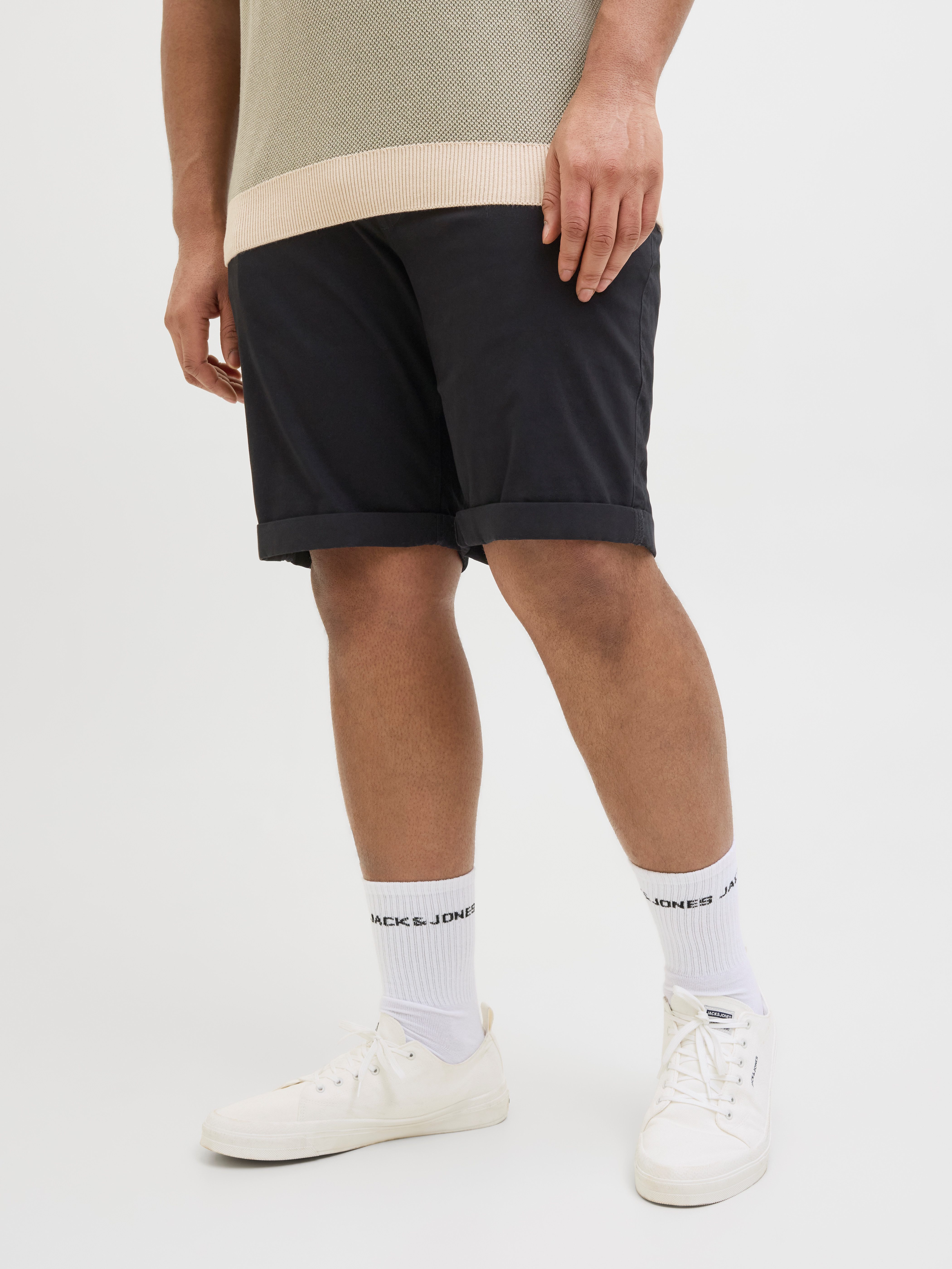 Jack & Jones PlusSize Chino-short JPSTDAVE JJCHINO SHORTS SN AKM PLS heren bermuda broeken maat 48 zwart