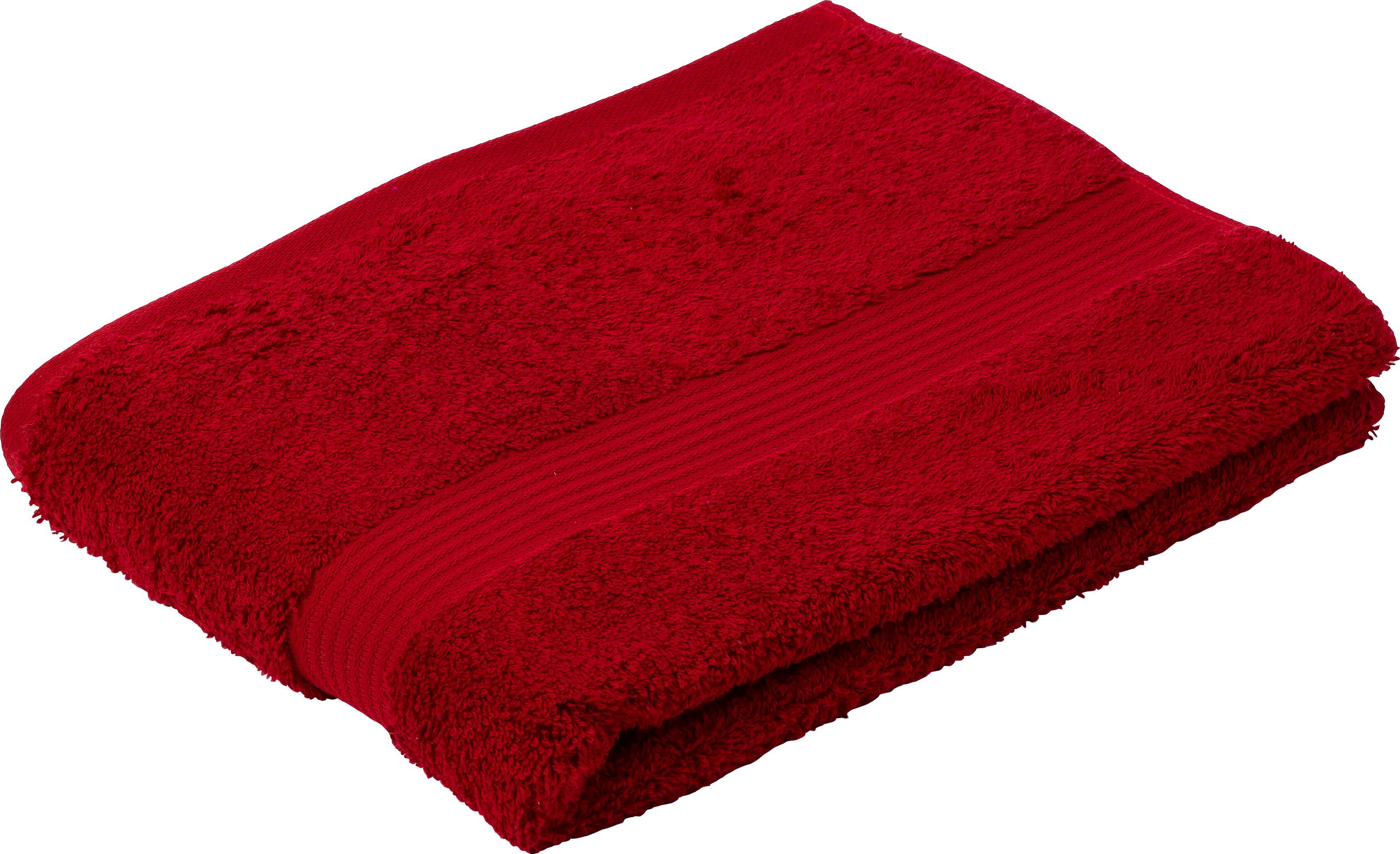 Gözze Badlaken New York moderne unikleuren, gestructureerde rand, 100% katoen, in 2 afmetingen (1 stuk) handdoeken maat 100 cm x 150 cm rood