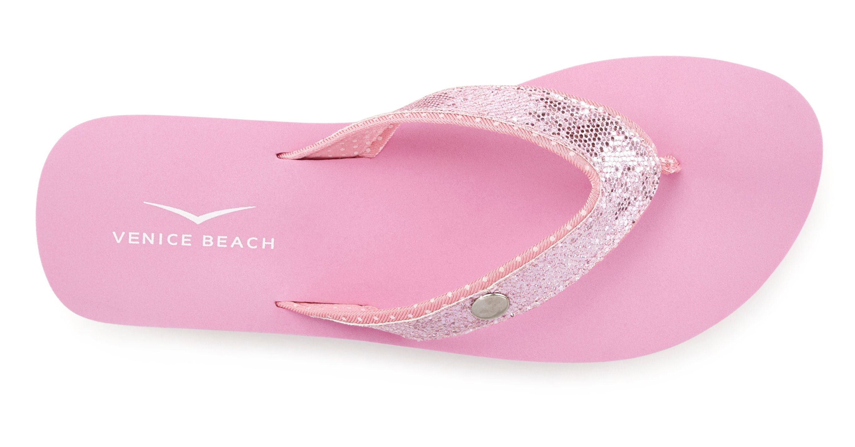 Venice Beach Badslippers Sandaal, pantoletten, badschoenen ultralicht met glitterband VEGAN