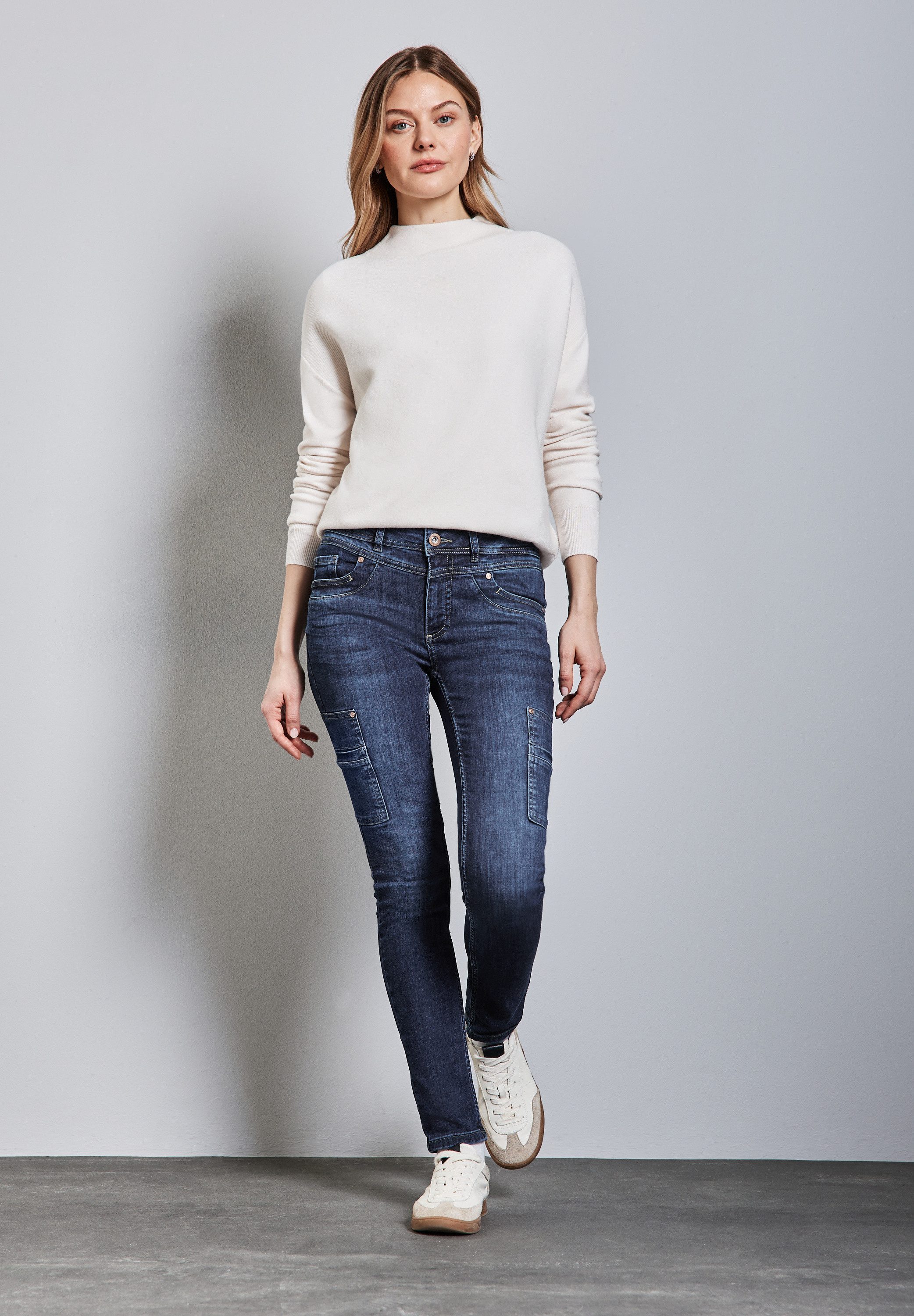 STREET ONE Regular fit jeans Style York met cargo-look zakken