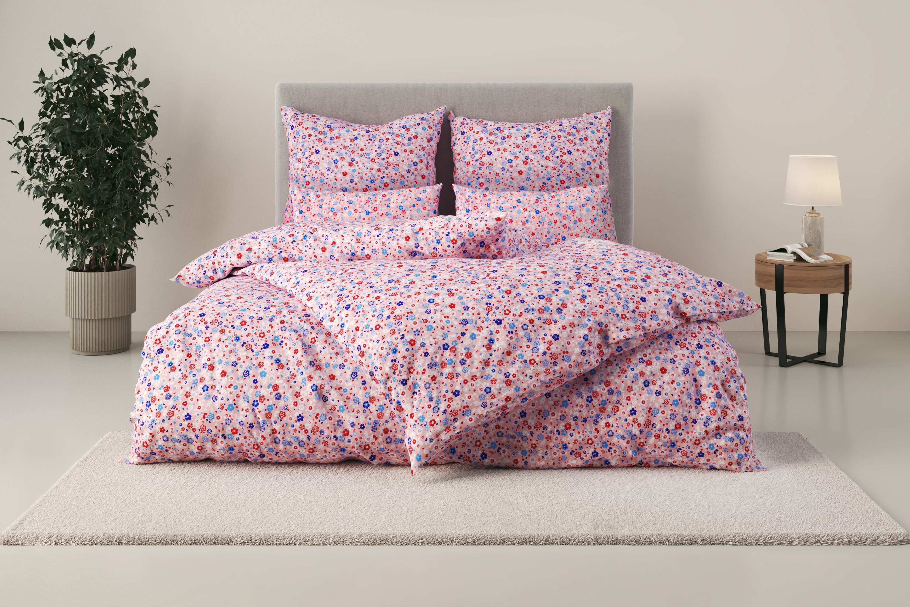 andas Beddengoed Mariby met fijn bloemetjesontwerp, scandinavisch, romantisch beddengoed (2-delig)