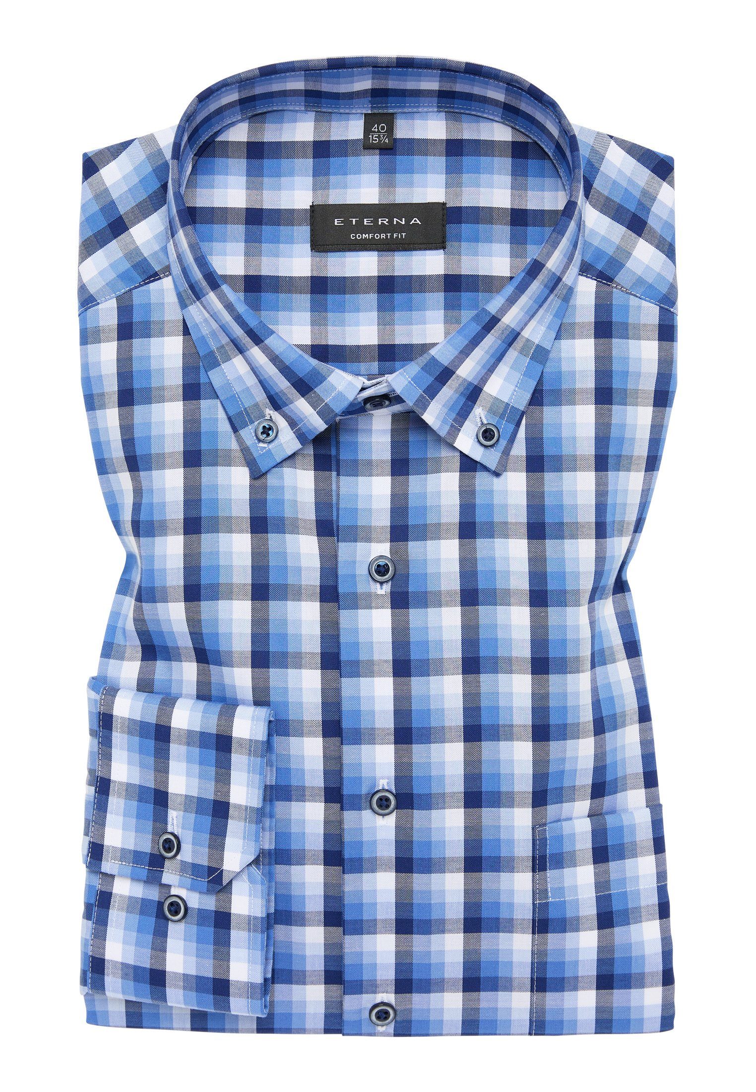 Eterna Overhemd met lange mouwen Comfort fit NON IRON (strijkvrij)